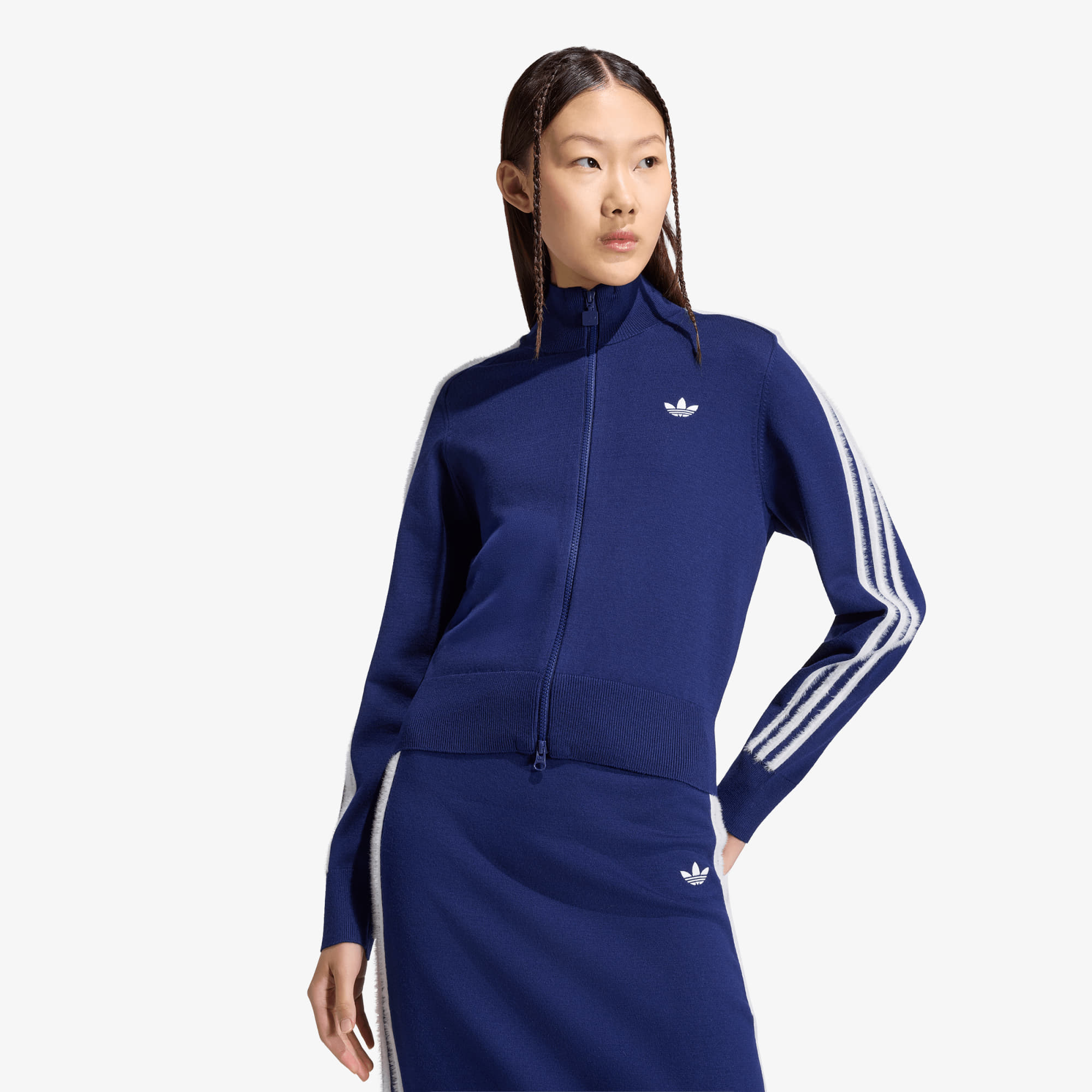 Jacket adidas Knitted Firebird Track Top Dark Blue/ White M