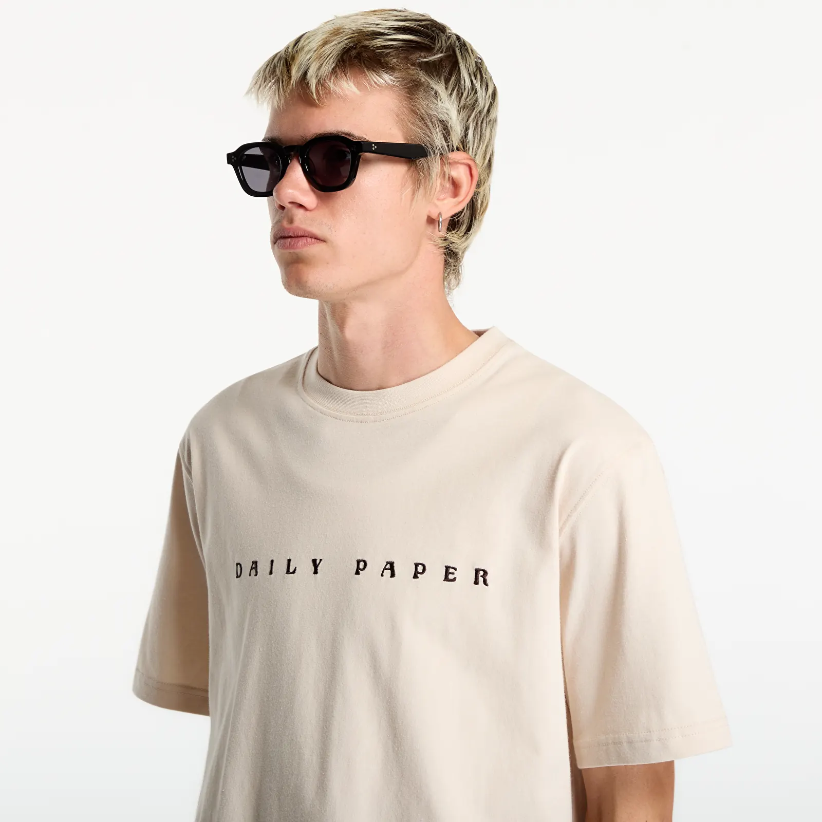 Мъжки тениски Daily Paper Alias Dias T Shirt Moonbeam Beige