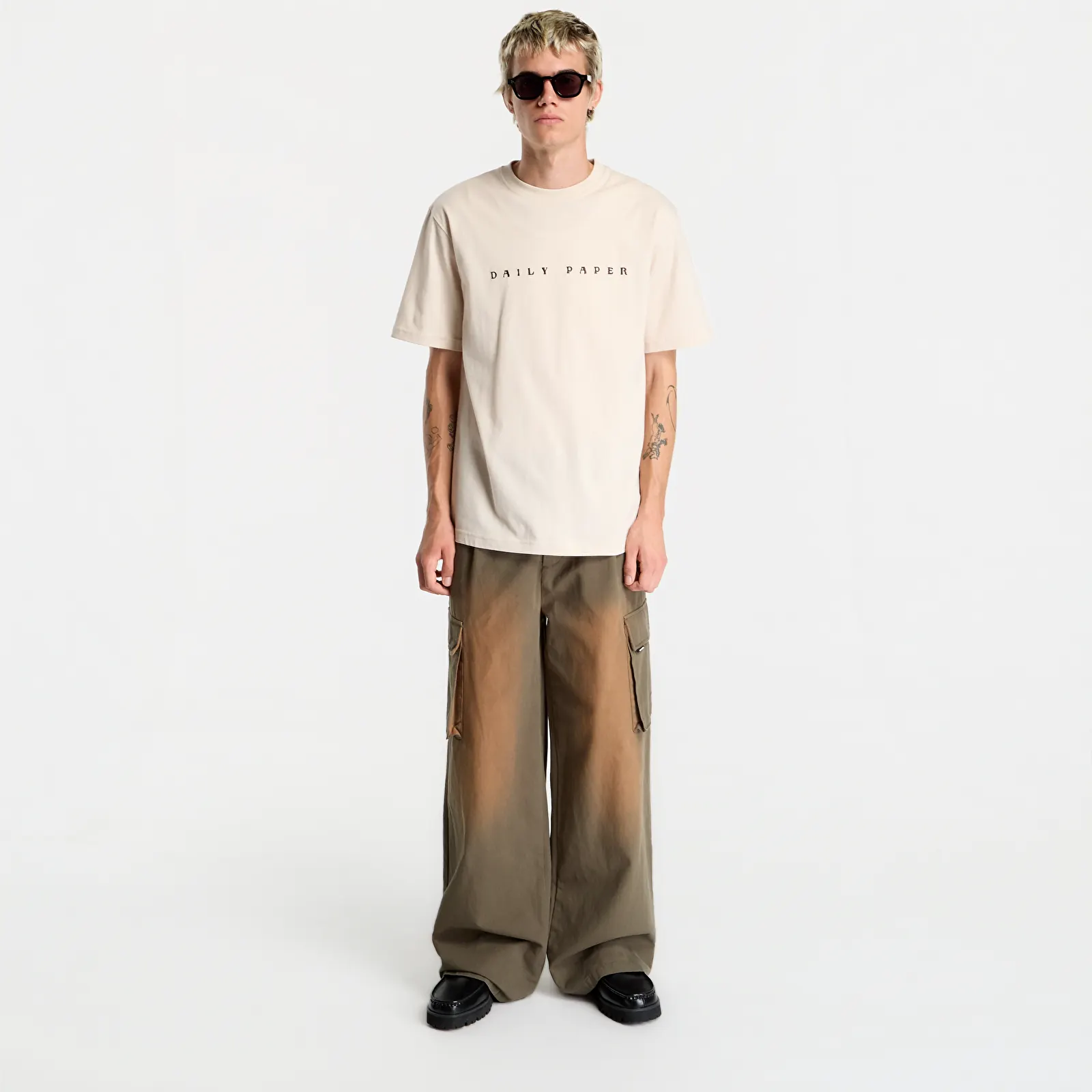 Мъжки тениски Daily Paper Alias Dias T Shirt Moonbeam Beige