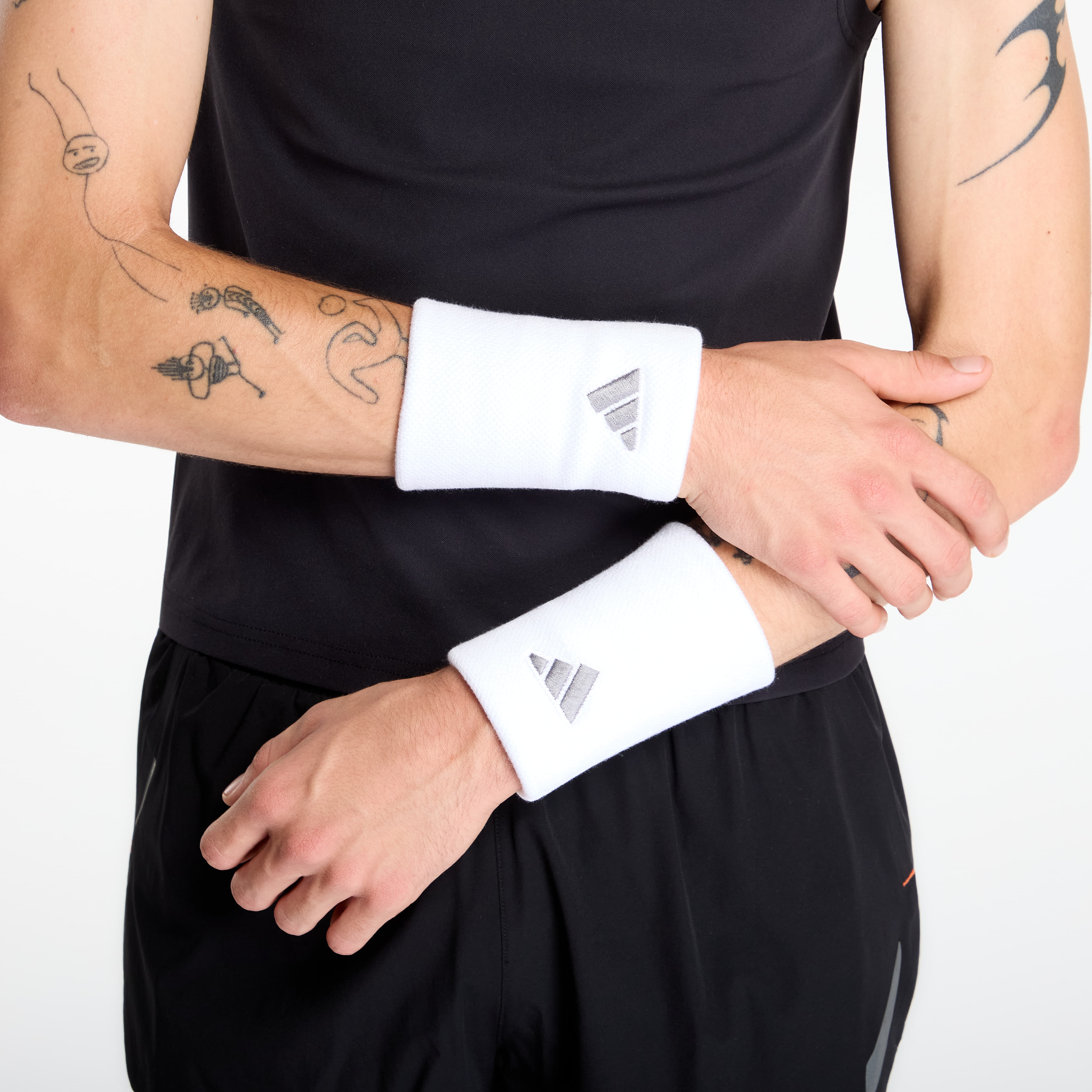 adidas Tennis Wristband Large White/ Iron Met. Universal