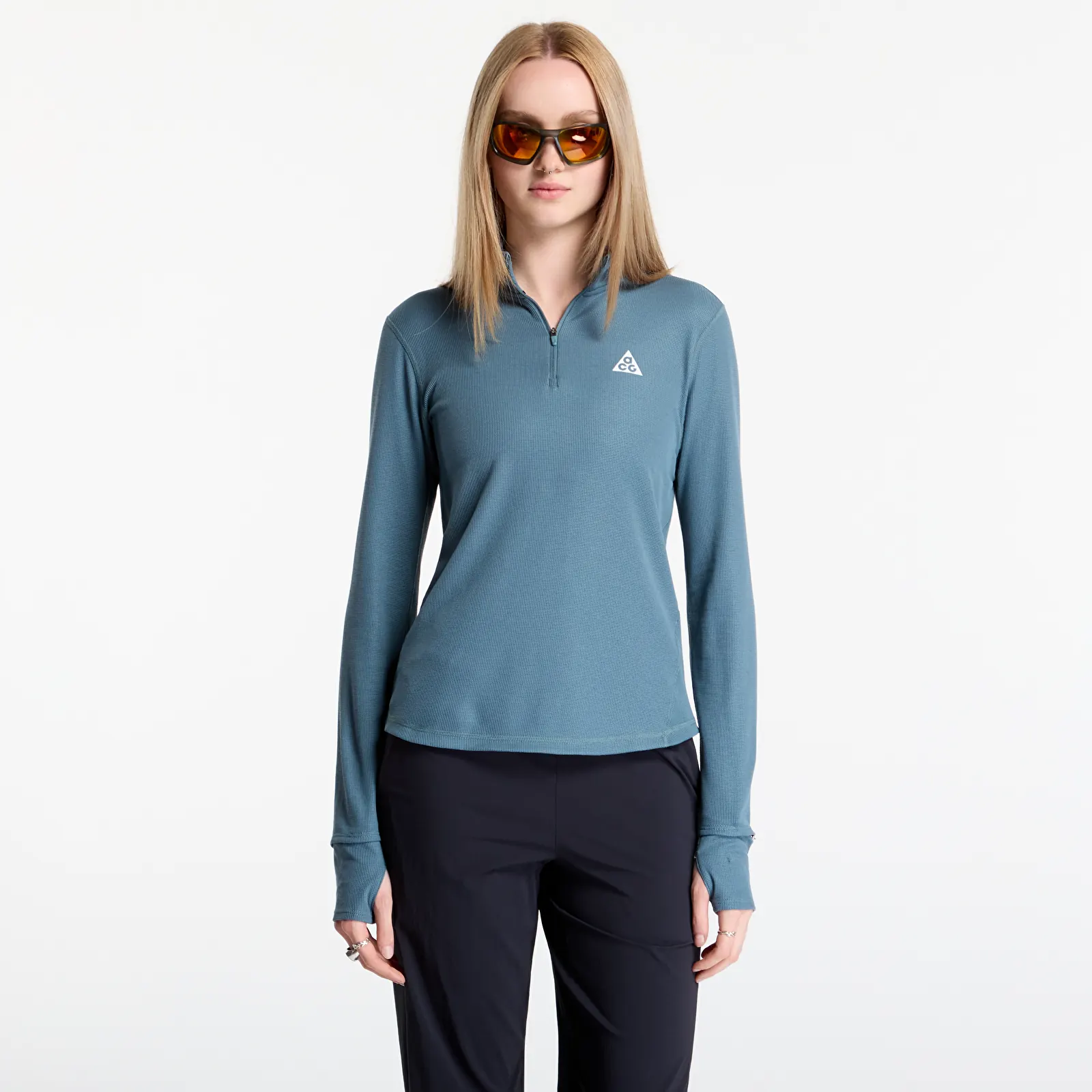 T-shirts  Nike ACG Women's Dri-FIT 1/2-Zip Trail Running Top Mineral Slate/ Summit White