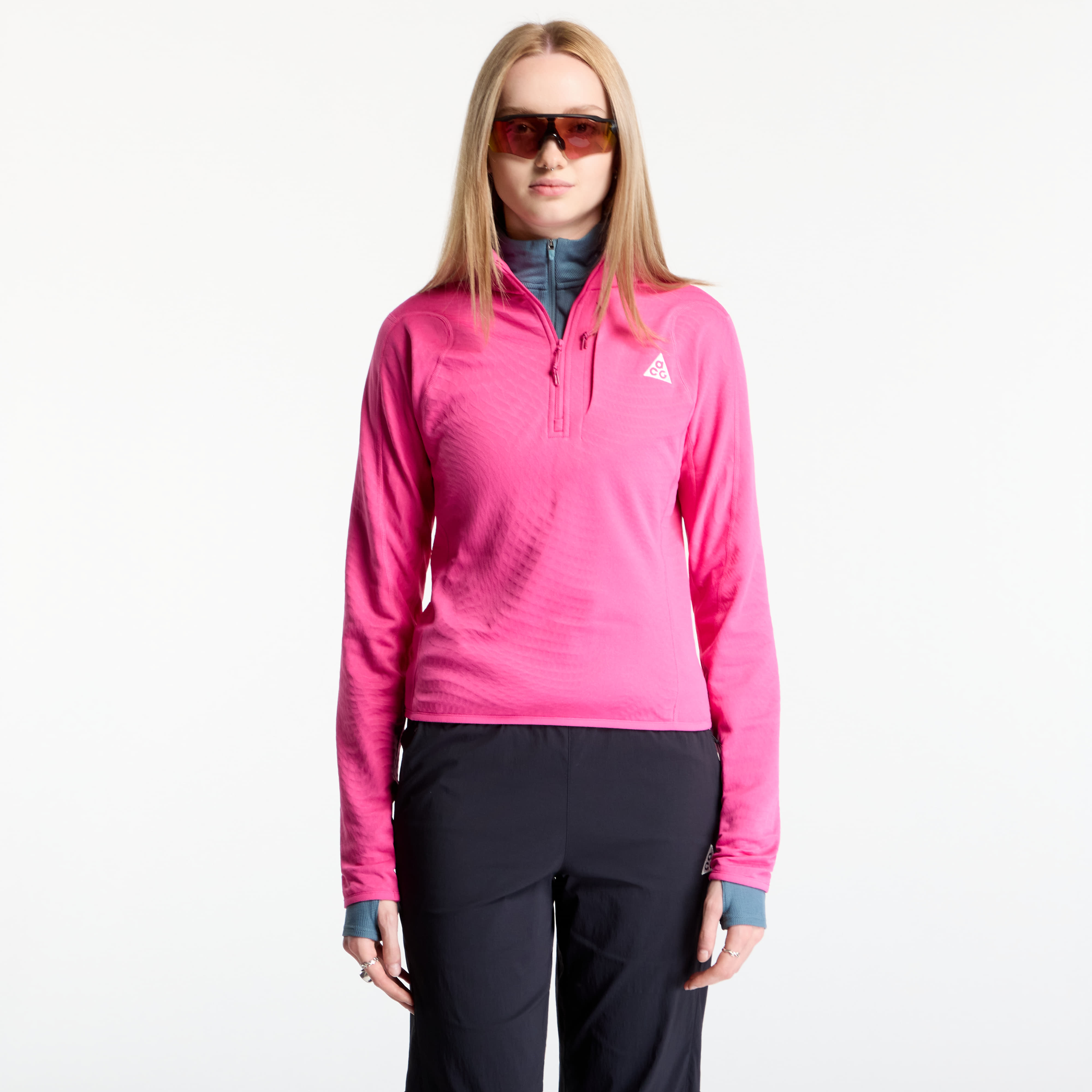 Tank top Nike ACG Wolf Grid Womens Therma-FIT 1/2-Zip Hiking Top Desert Pink/ Summit White S