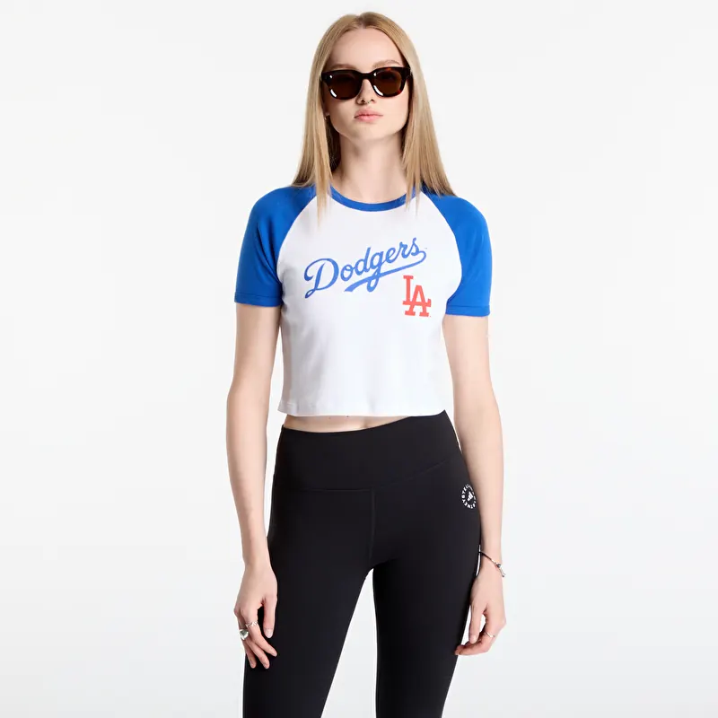 Sporty & Rich Dodgers Serif Baby Baseball Tee White/ Team Blue