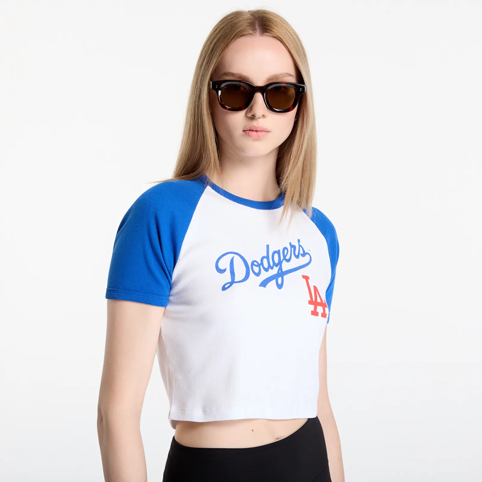 T-shirts Sporty & Rich Dodgers Serif Baby Baseball Tee White/ Team Blue
