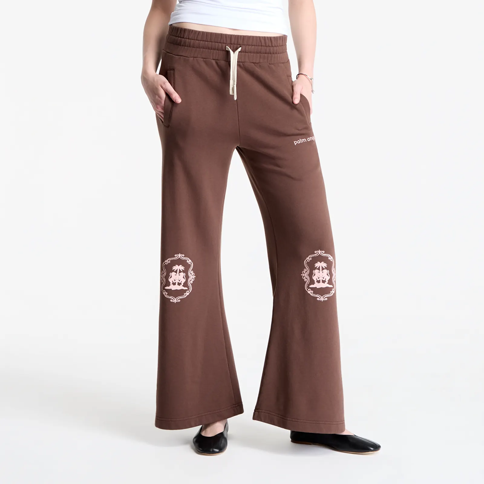 Jogger kelnės Palm Angels Lions Herald Sweatpants Brown/ Rose Pink