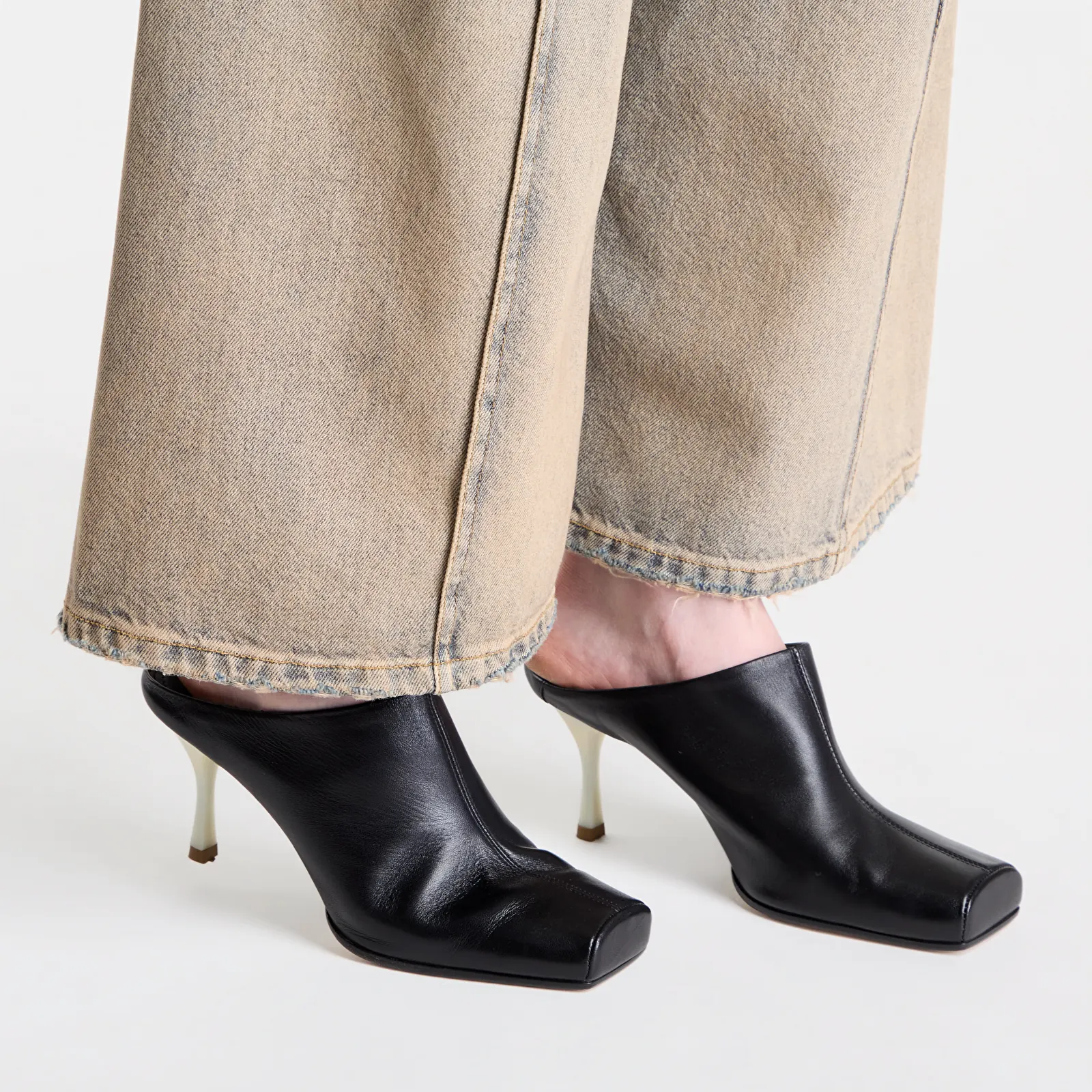 Jeans Palm Angels Pleats Denim Pants Navy Blue/ Sand