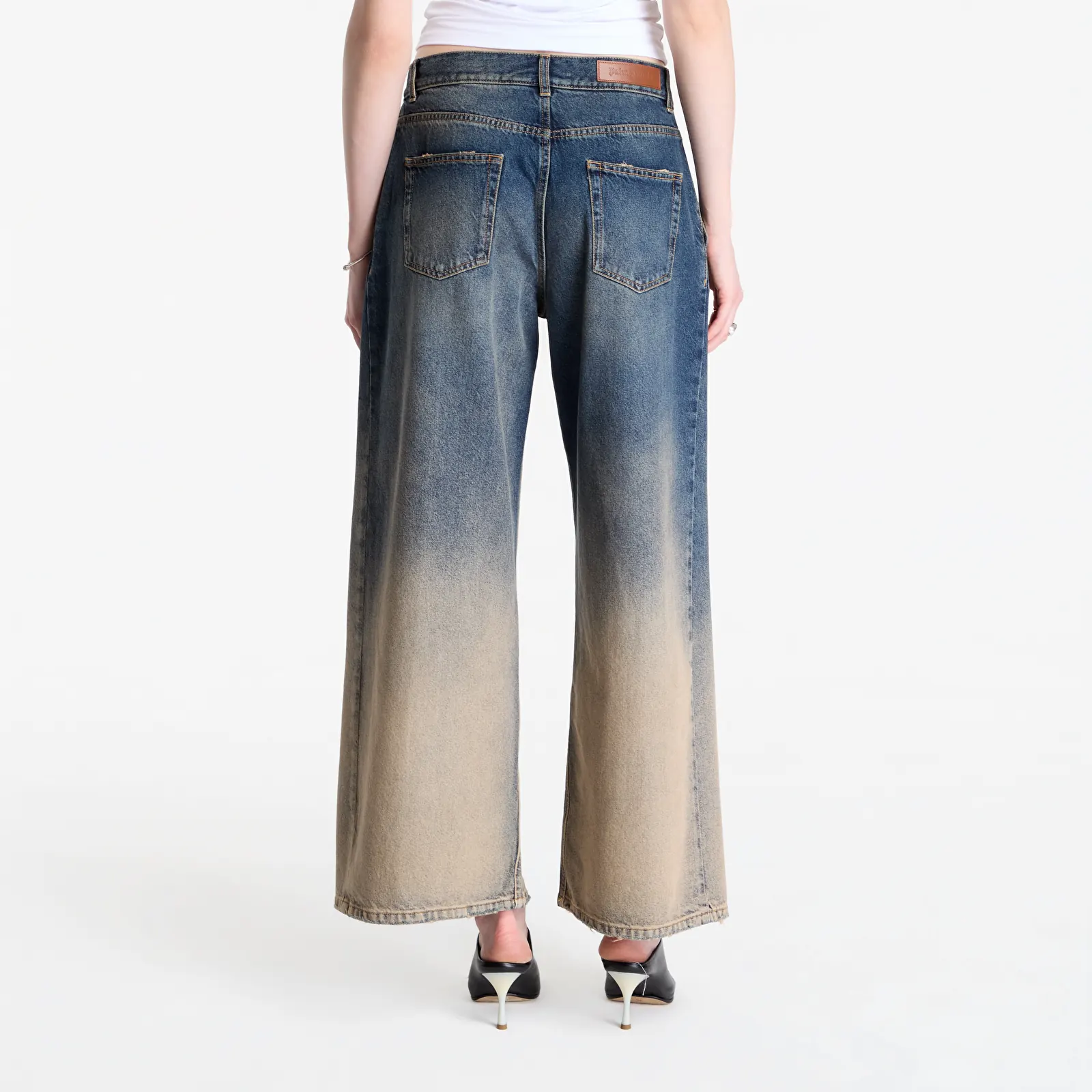Jeans Palm Angels Pleats Denim Pants Navy Blue/ Sand