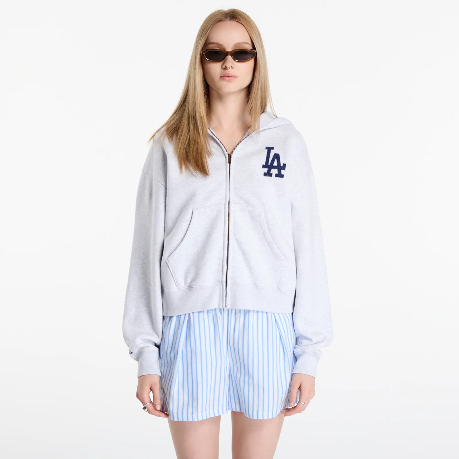 Hoodies and sweatshirts  Sporty & Rich LA Serif Zip Hoodie UNISEX Heather Gray