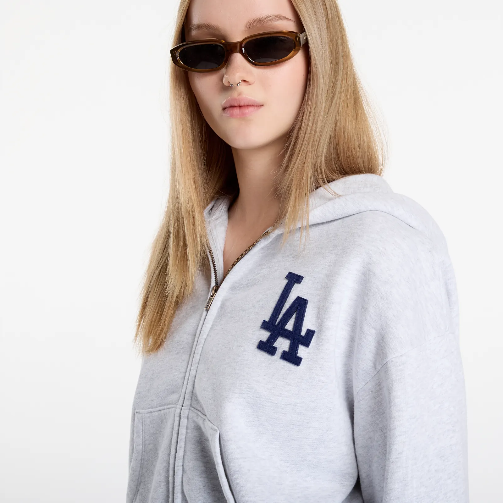 Hoodies and sweatshirts  Sporty & Rich LA Serif Zip Hoodie UNISEX Heather Gray