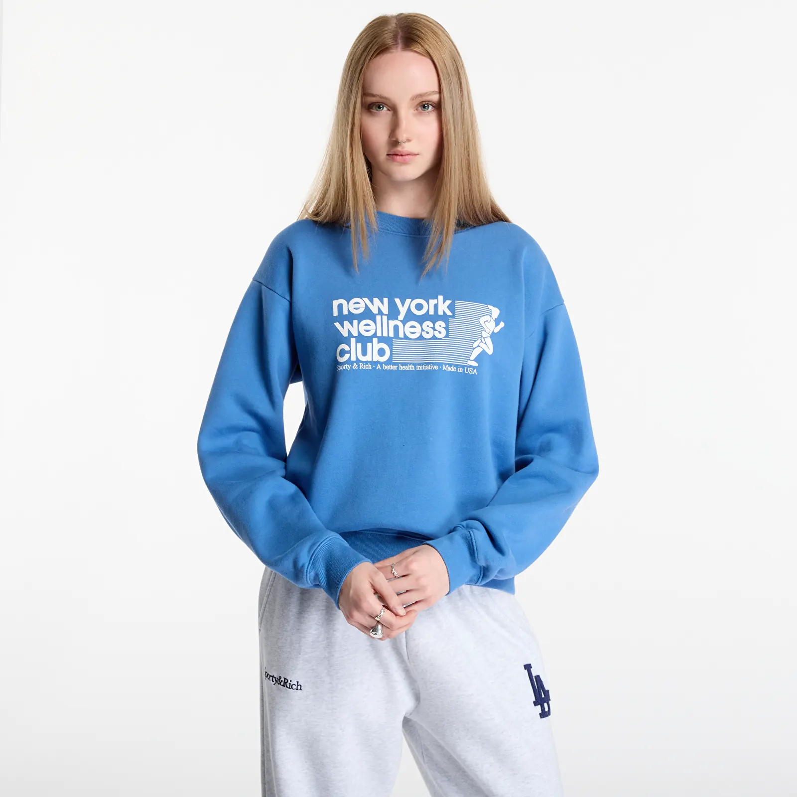Hupparit ja collegepaidat Sporty & Rich USA Wellness Club Crewneck UNISEX Dusty Blue