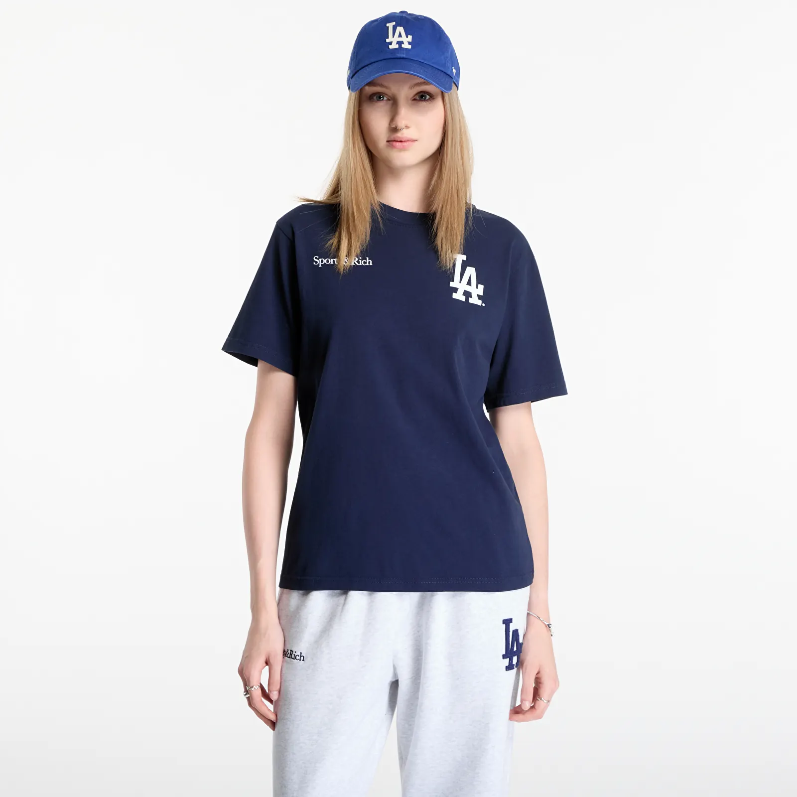 T-shirts  Sporty & Rich Dodgers Serif Tshirt UNISEX Dark Navy