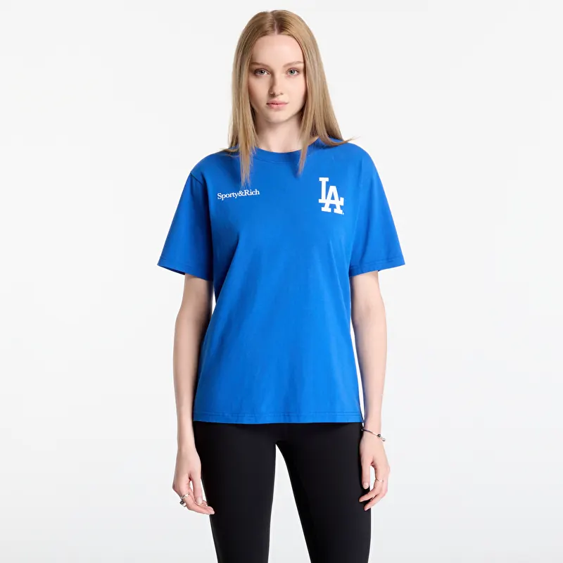 Sporty & Rich Dodgers Serif Tshirt UNISEX Team Blue