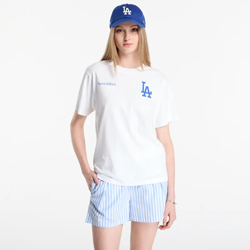 Sporty & Rich Dodgers Serif Tshirt UNISEX White