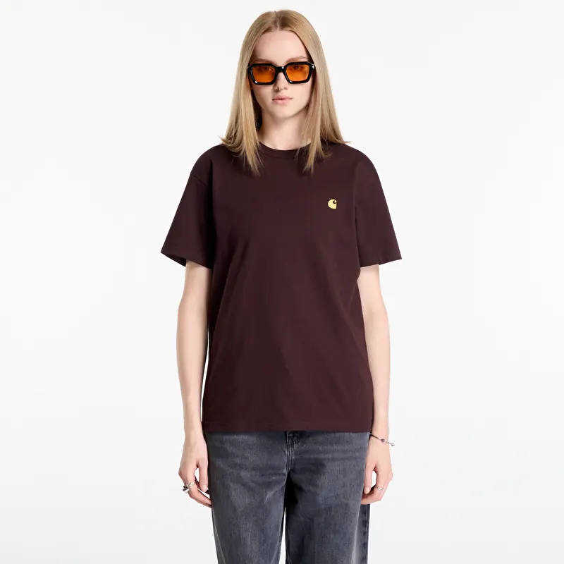 Póló Carhartt WIP S/S Chase T-Shirt UNISEX Palisander/ Gold