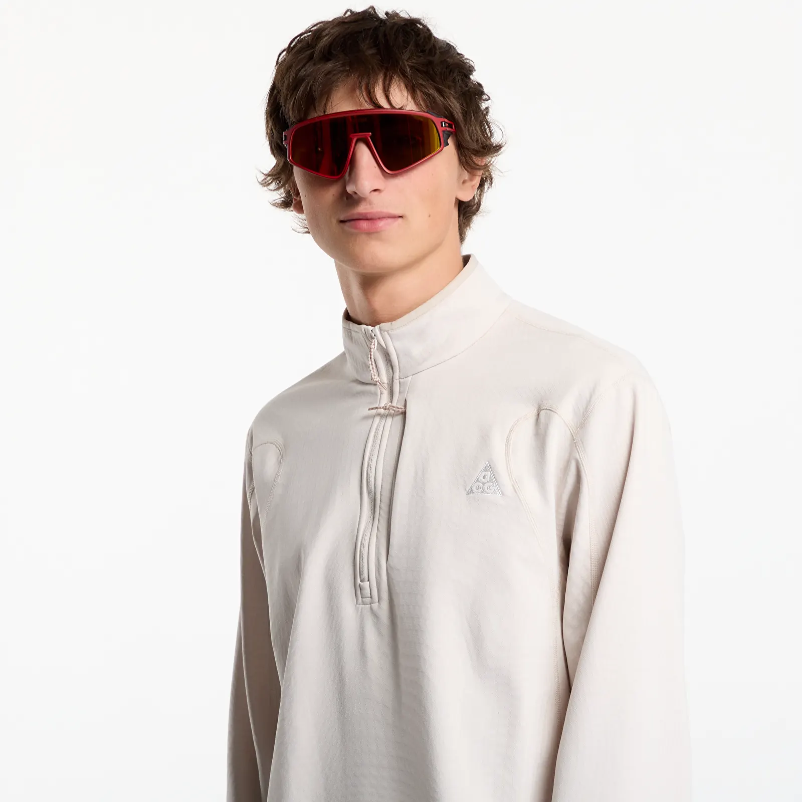 Tops für Männer Nike ACG "Wolf Grid" Men's Therma-FIT 1/2-Zip Hiking Top Lt Orewood Brn/ Cream Ii/ Summit White