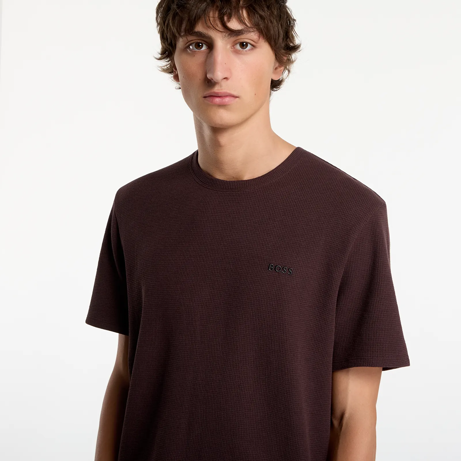 T-shirts Hugo Boss Waffle T-Shirt Brown