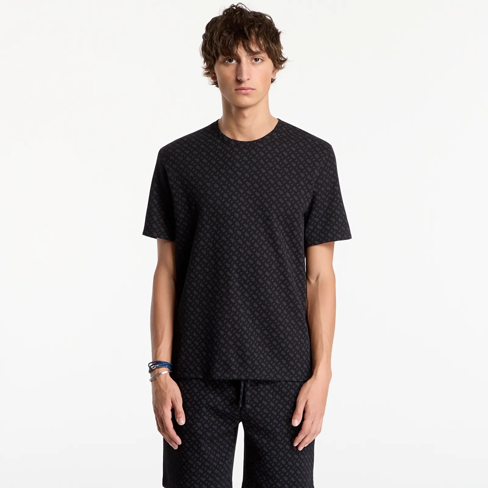 Majice T-shirt Hugo Boss Waffleaop T-Shirt Black