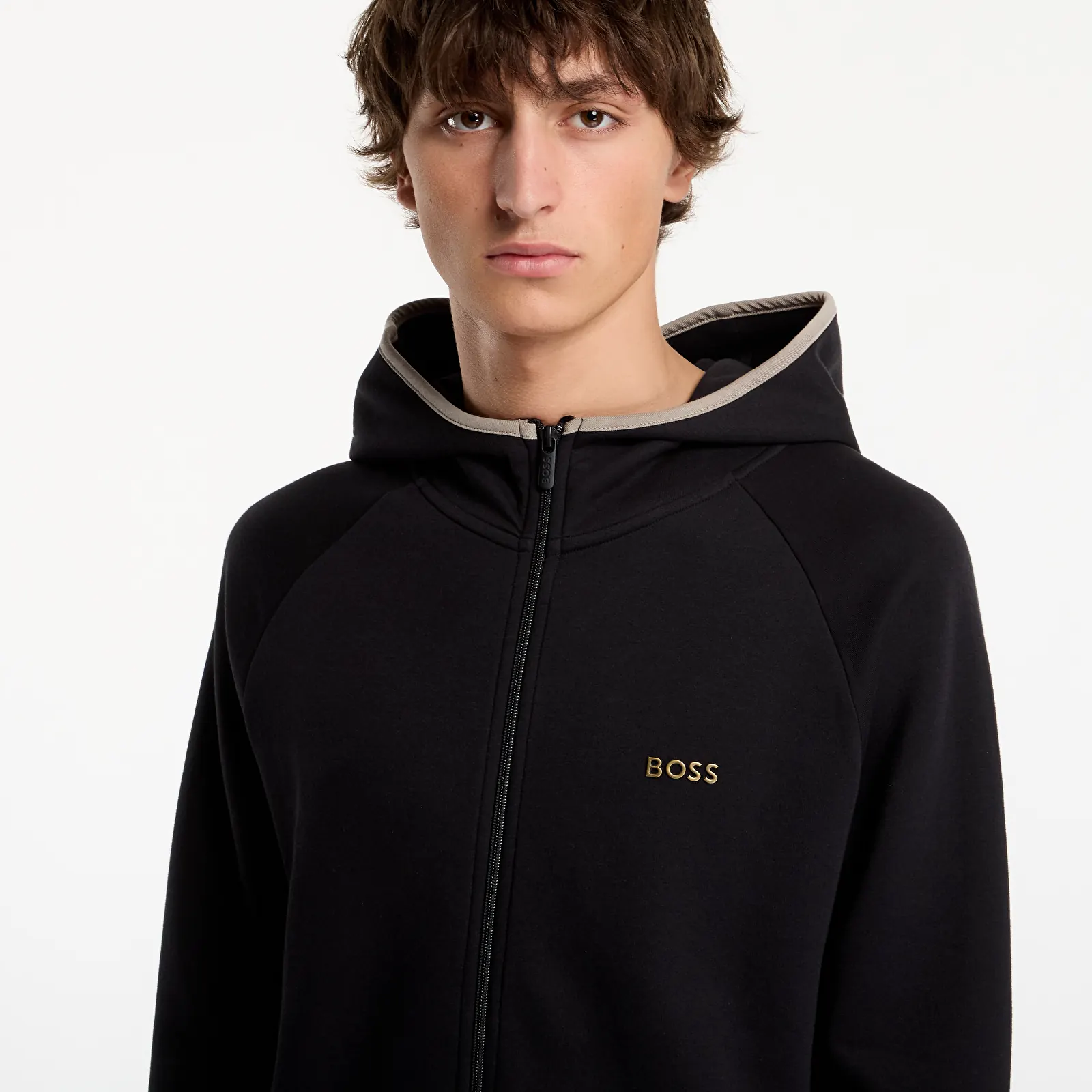 Dukserice Hugo Boss Sense Hooded Jacket Black