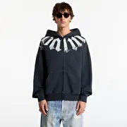 Palm Angels Big Neck Logo Zip Loose Hoodie Black/ Off White