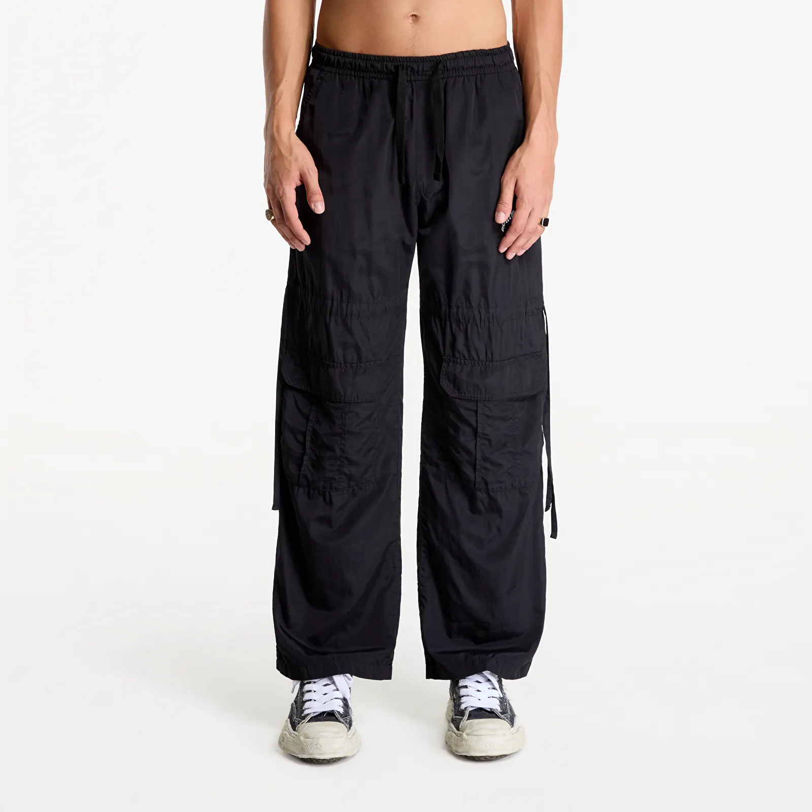 Broek Palm Angels Curved Logo Draws Cargo Pants Black/ Off White
