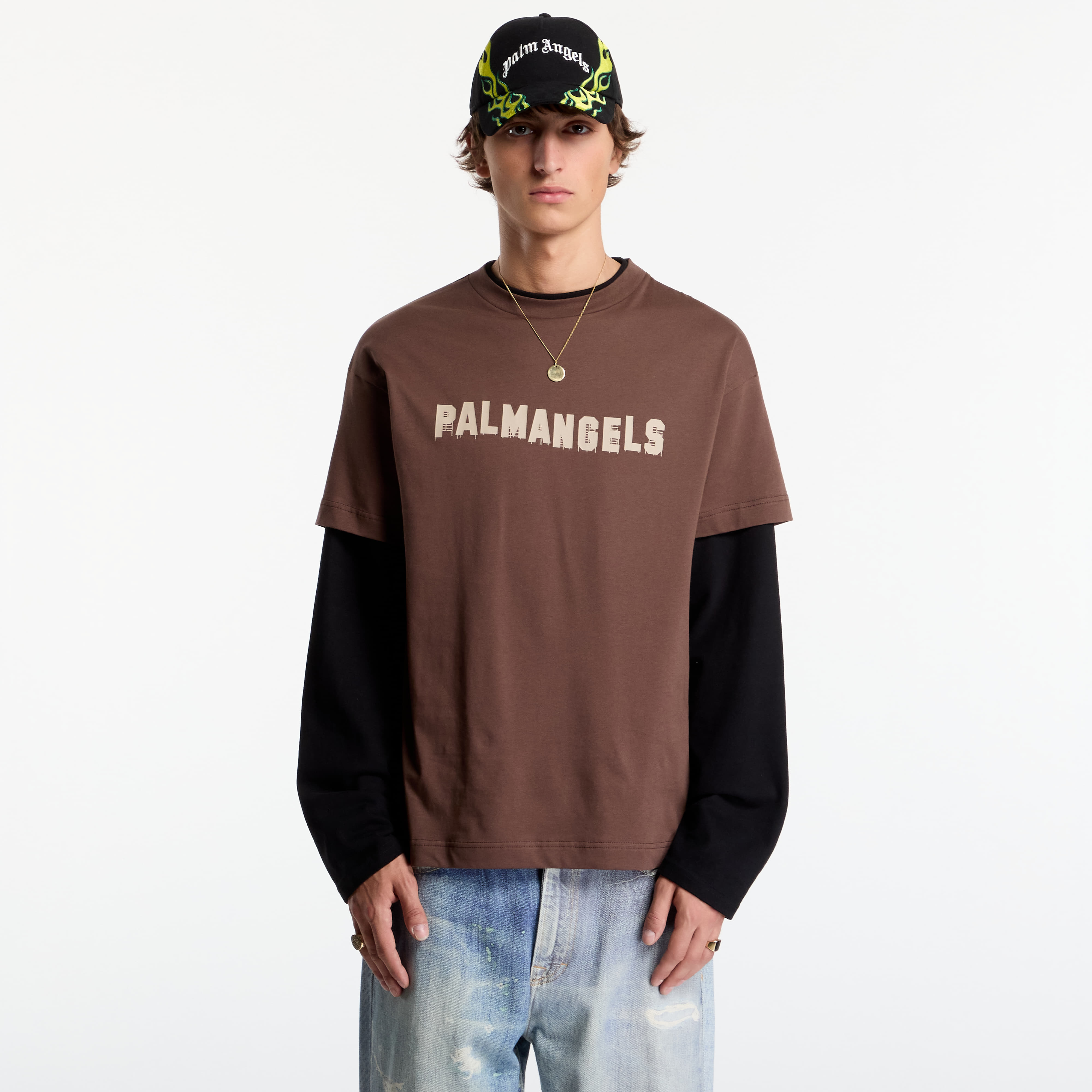T-shirt Palm Angels Palm Hills Regular Tee UNISEX Brown/ Kaki M