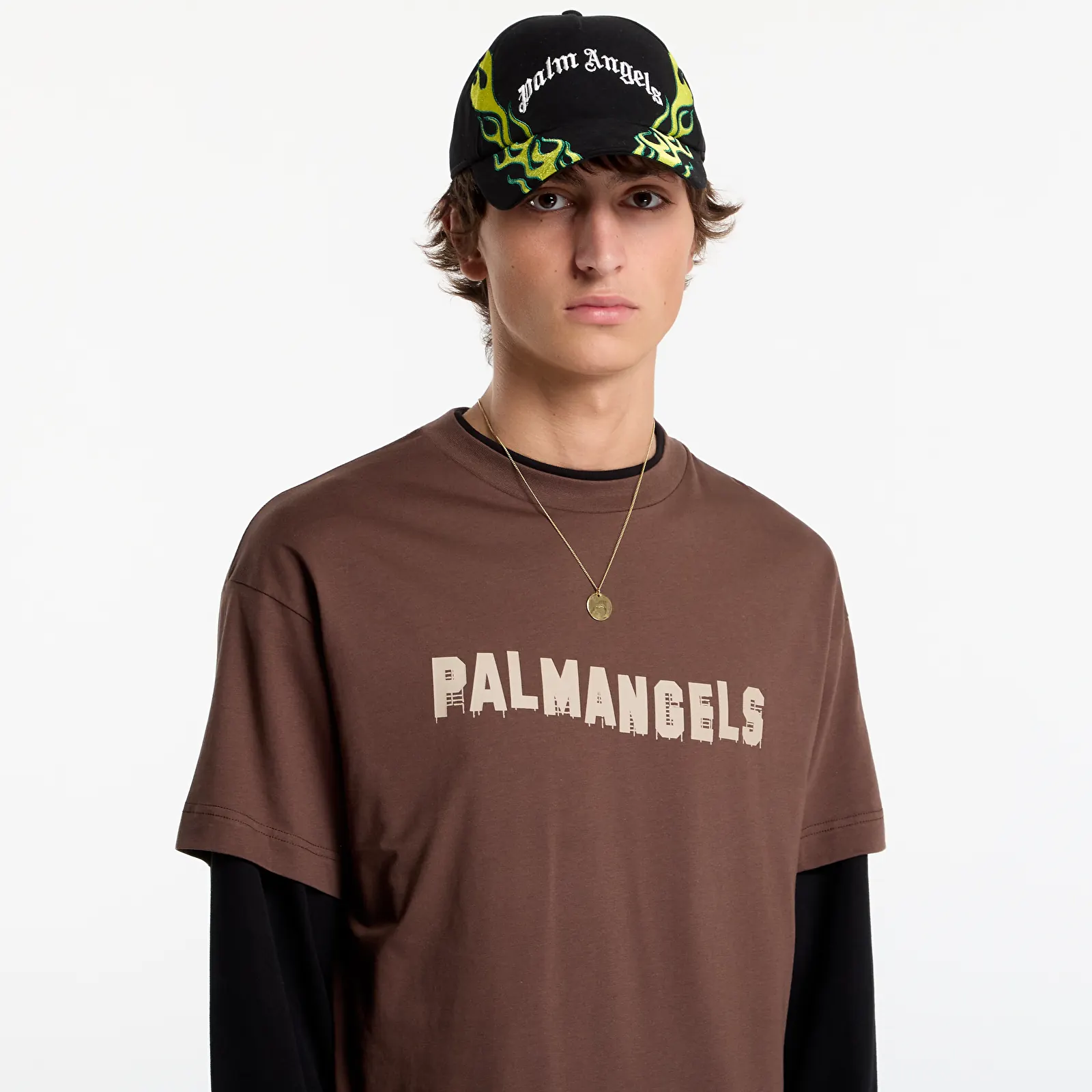 T-shirts Palm Angels Palm Hills Regular Tee UNISEX Brown/ Kaki
