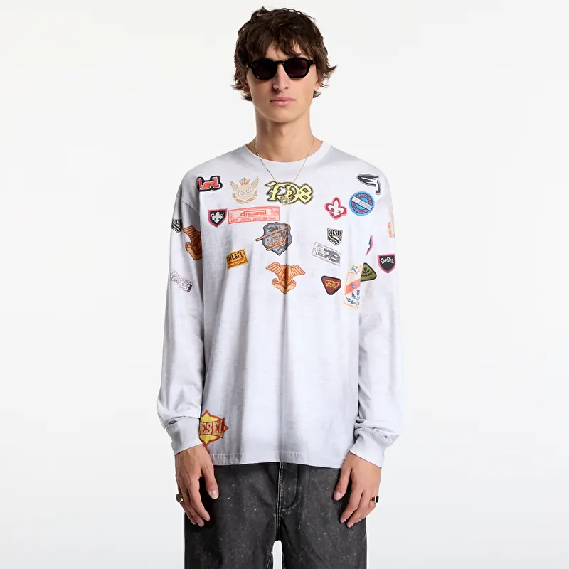 T-Shirt Diesel T-Norme-Ls-Patches T-Shirt White