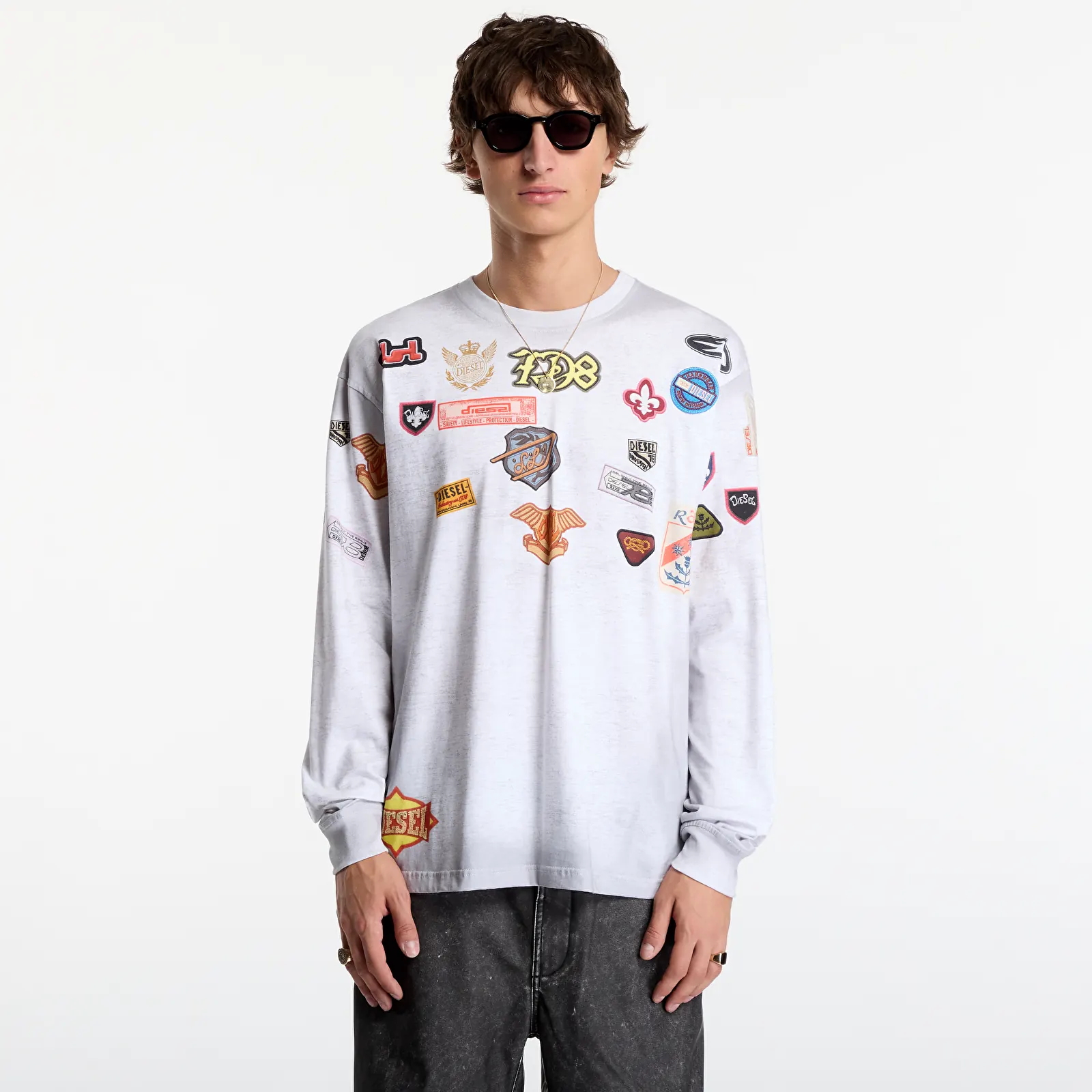 Majice T-shirt Diesel T-Norme-Ls-Patches T-Shirt White