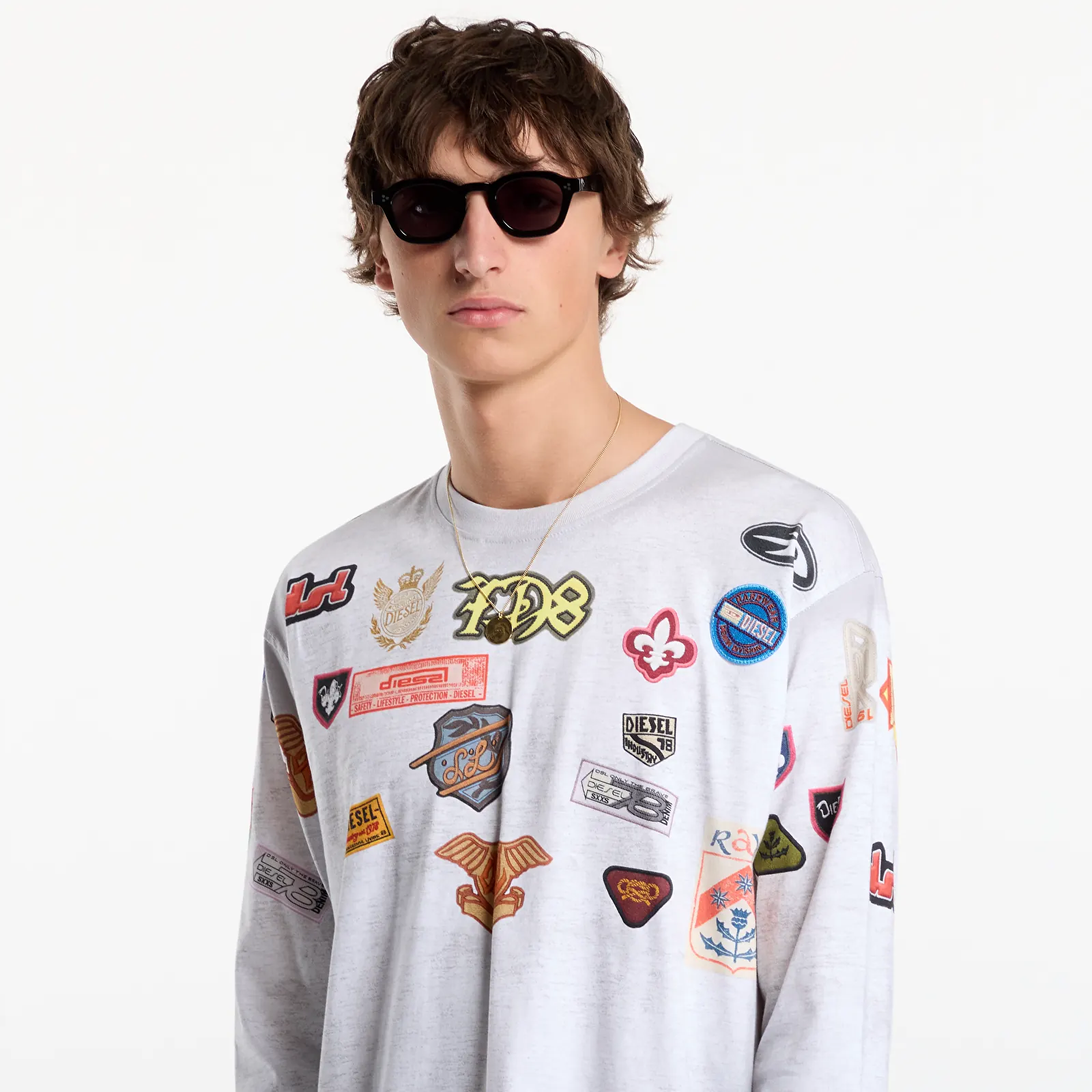 Majice T-shirt Diesel T-Norme-Ls-Patches T-Shirt White