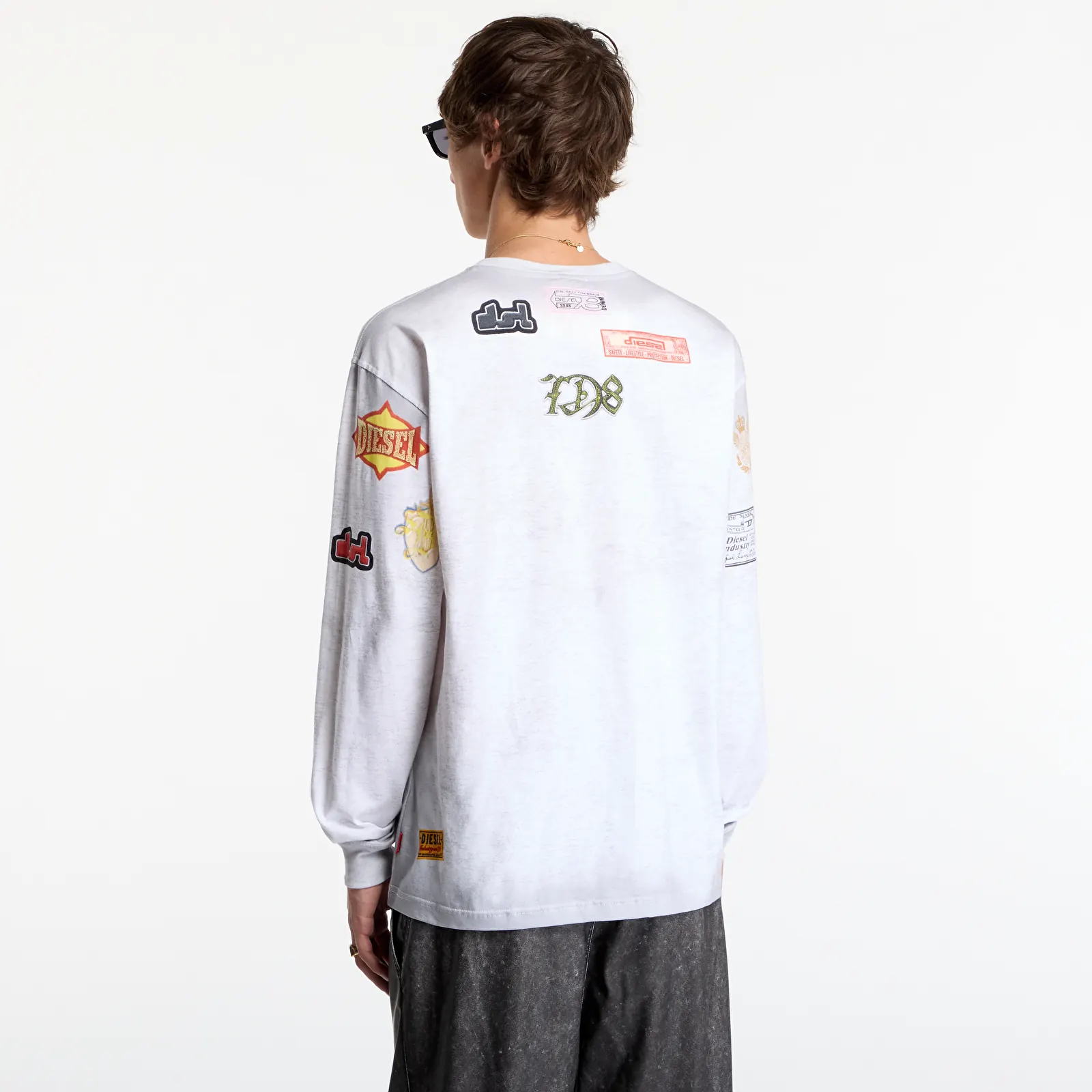 Majice T-shirt Diesel T-Norme-Ls-Patches T-Shirt White