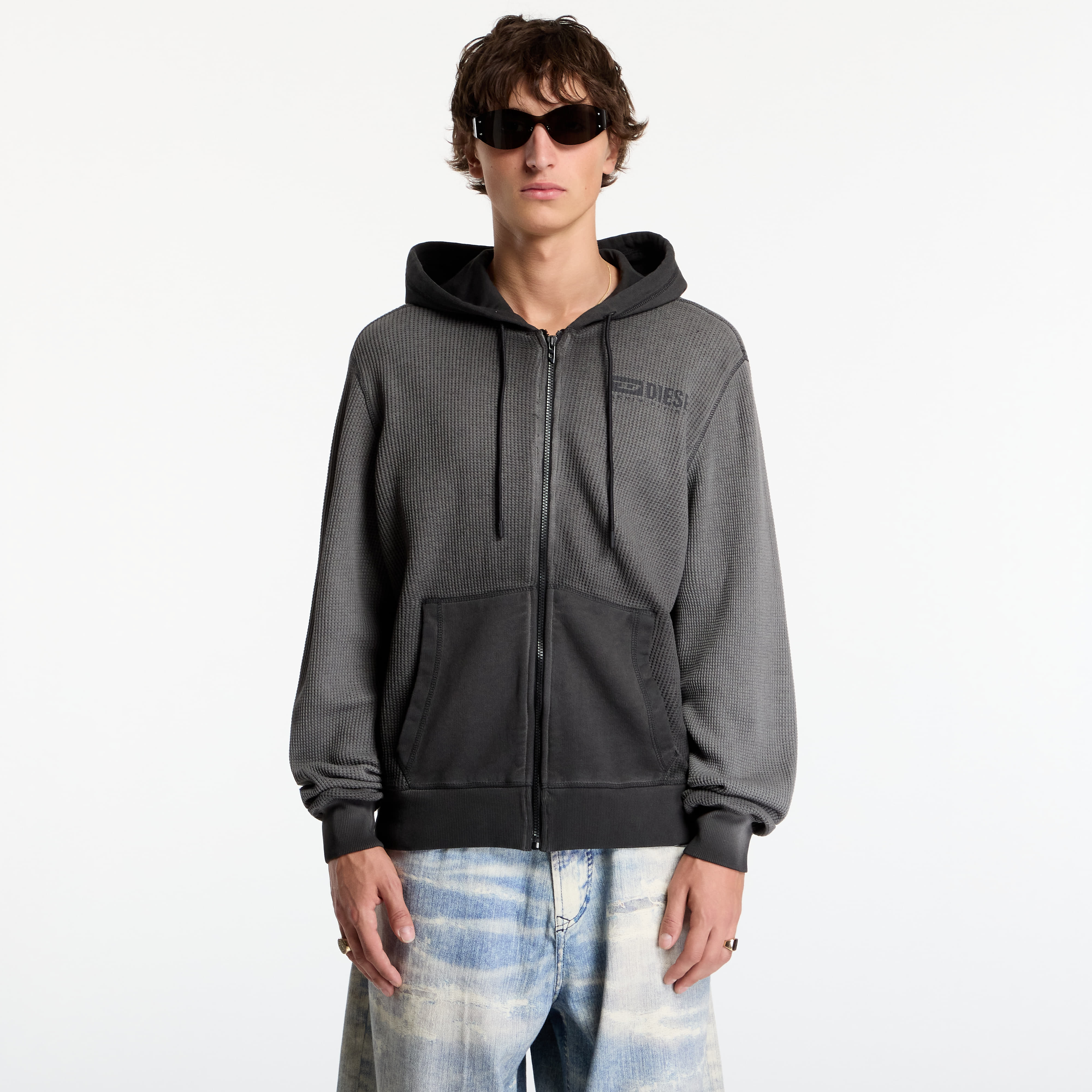 Суитшърт Diesel S-Wafy-Hood-Zip Sweat-Shirt Black L