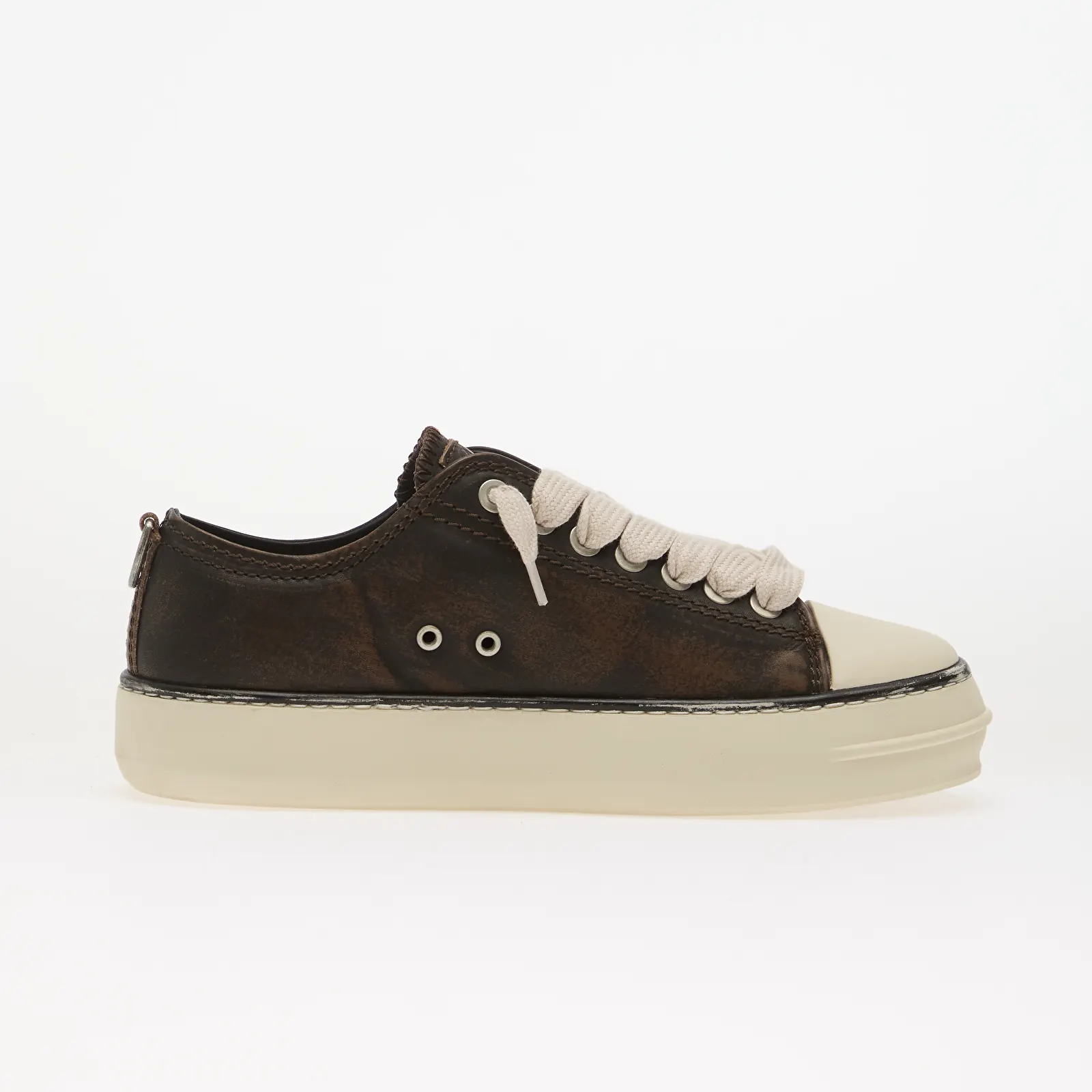Sneakerși pentru bărbați Represent Rep-Cap - Distressed Leather Dark Brown