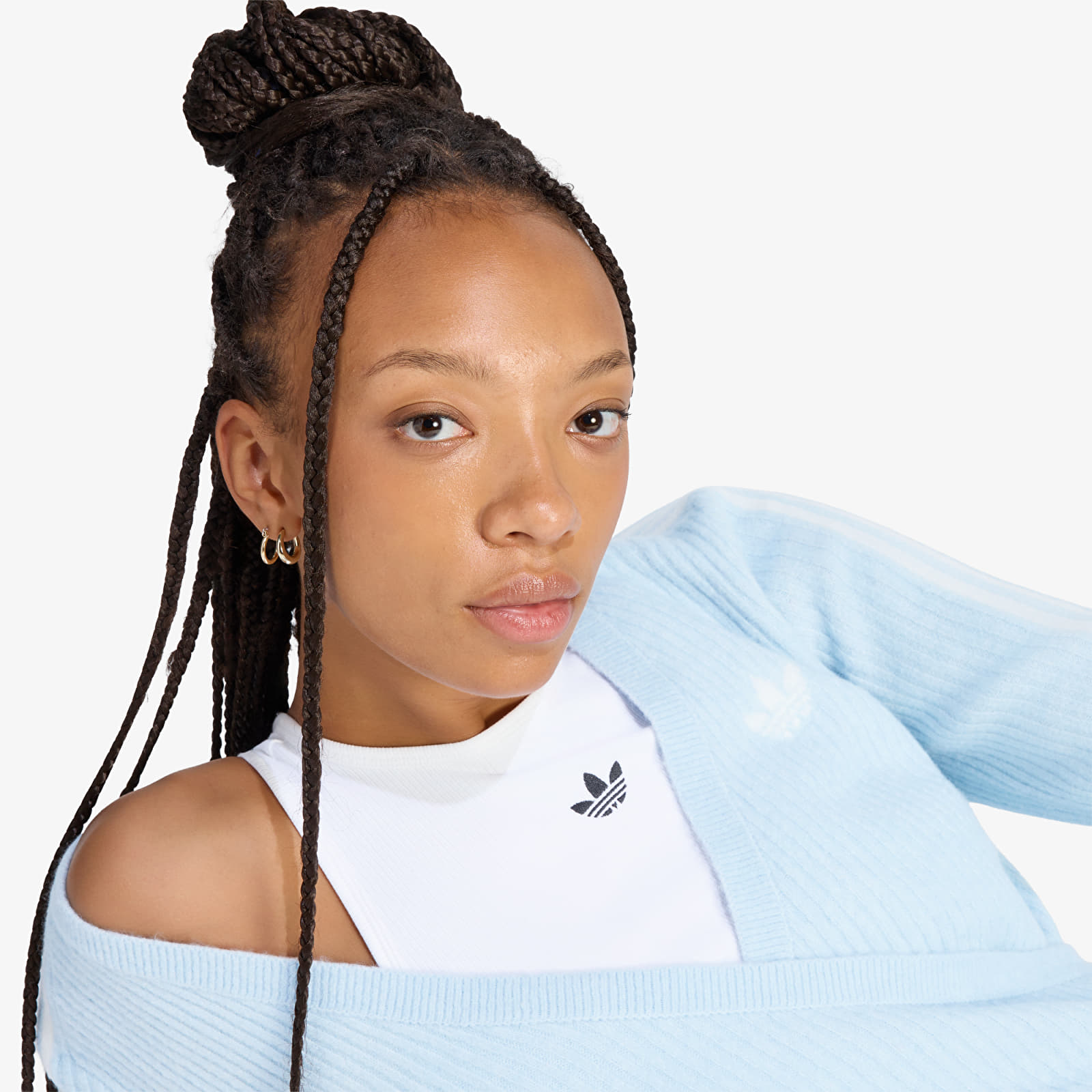 Cardigans adidas Adiluna Season 2 x Jennie Knitted Wrap Around Cardigan Wonder Blue