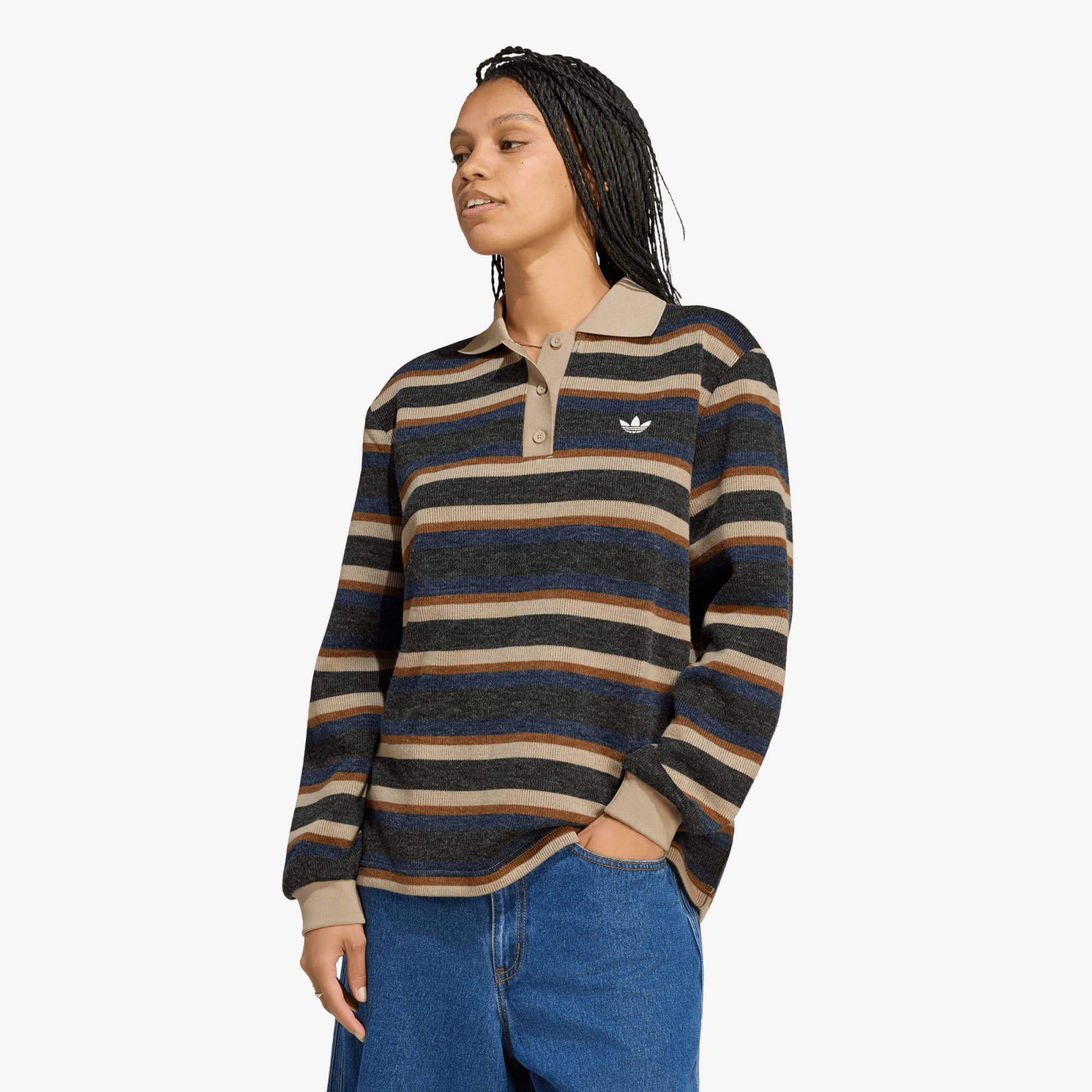 Sweater adidas Stripe Knitted Polo Black S