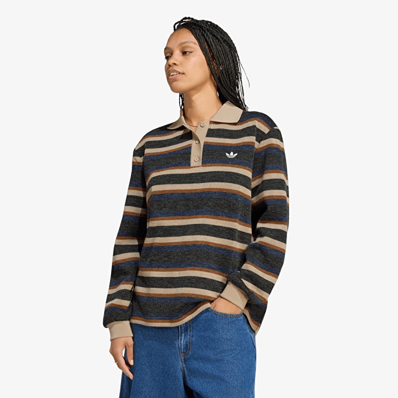Trui adidas Stripe Knitted Polo Black