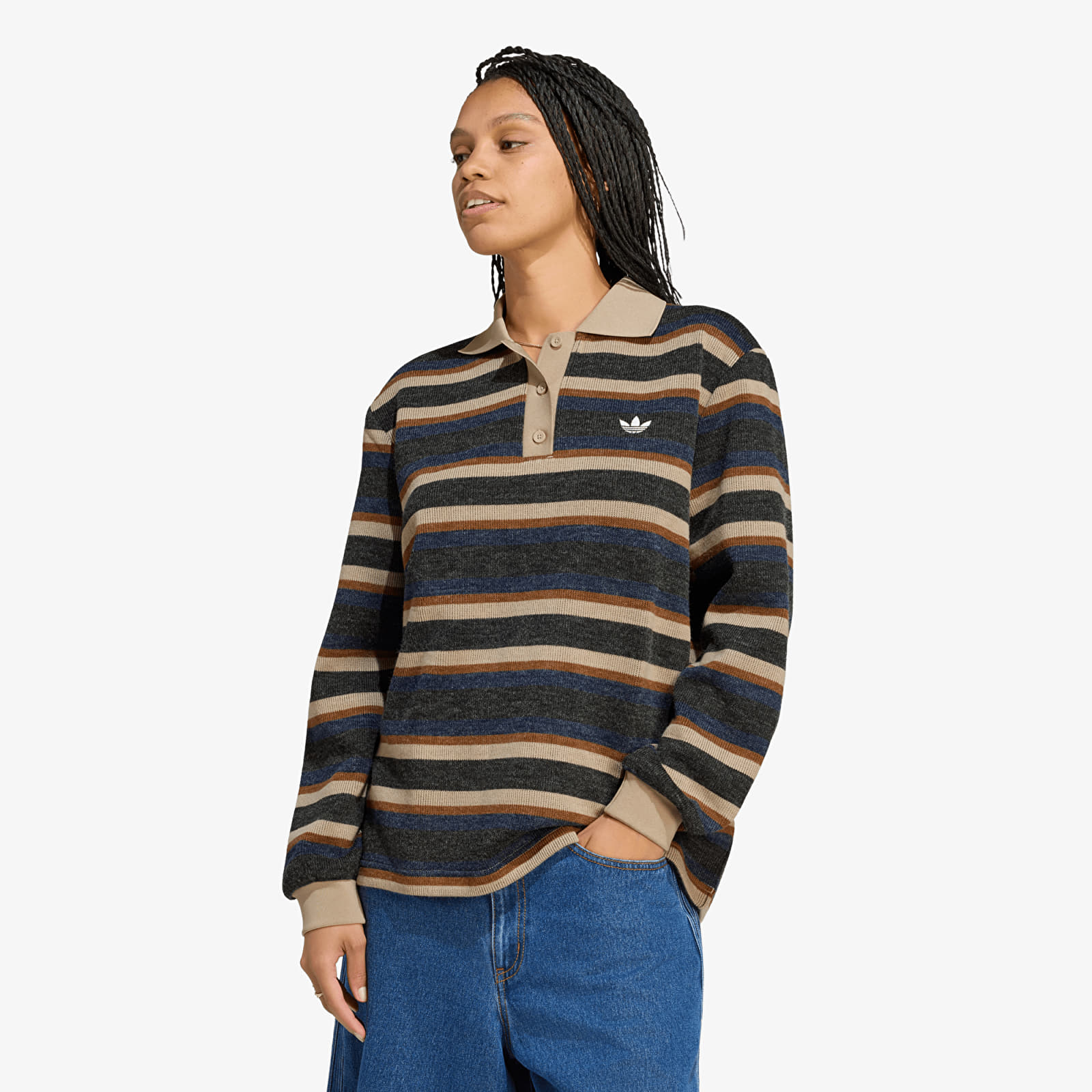 Pleteni puloverji  adidas Stripe Knitted Polo Black