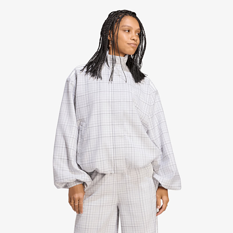 adidas Blousy Check Track Top Dash Grey