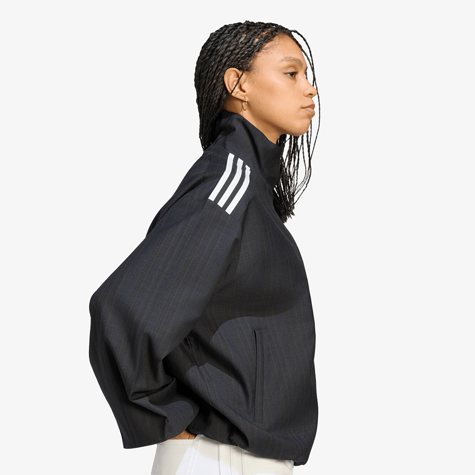 Kabátok adidas Blousy Check Track Top Black