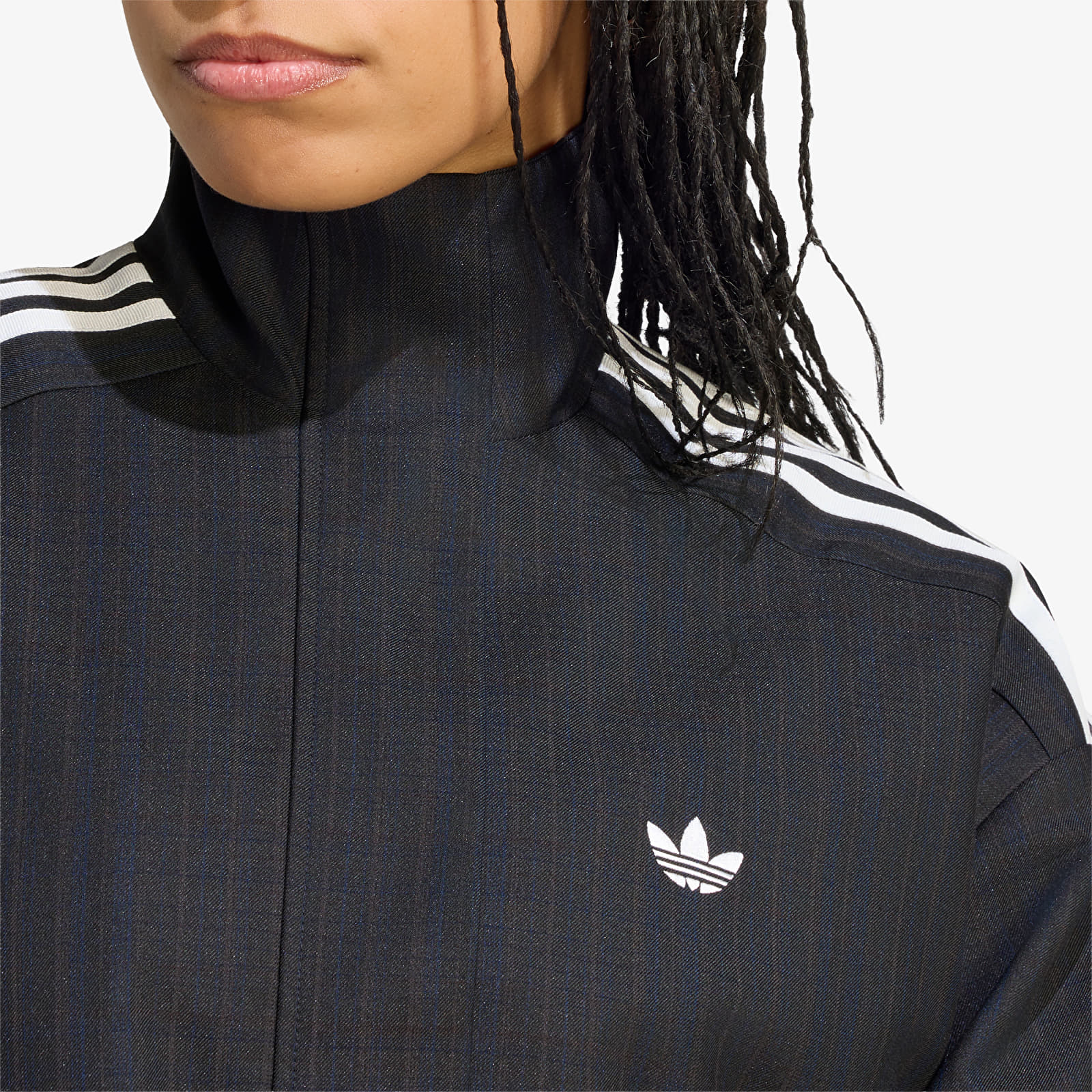 Kabátok adidas Blousy Check Track Top Black