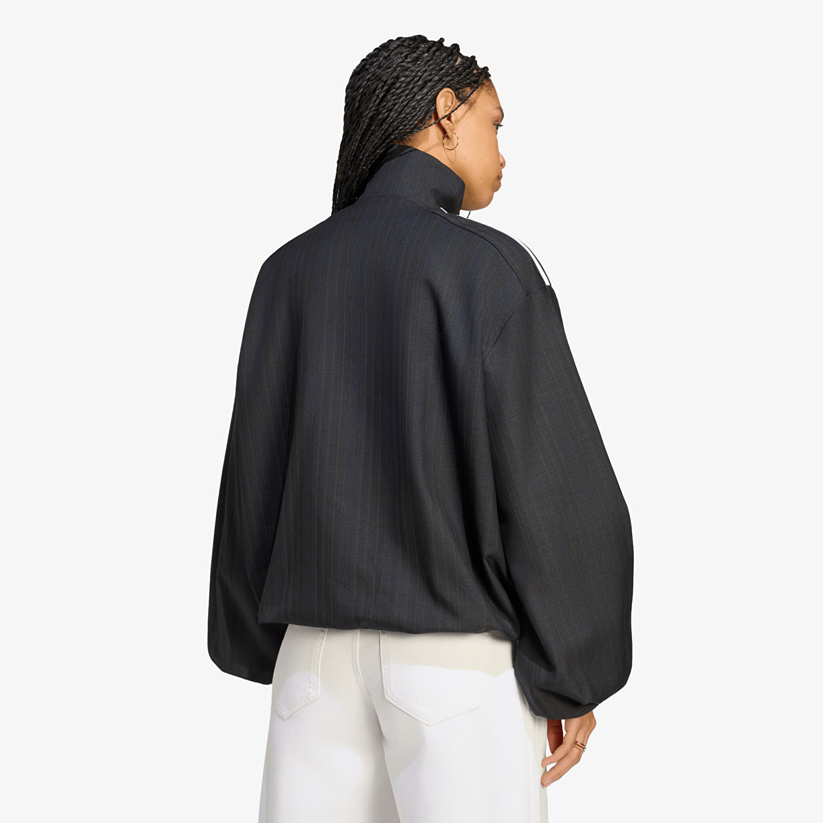 Kabátok adidas Blousy Check Track Top Black