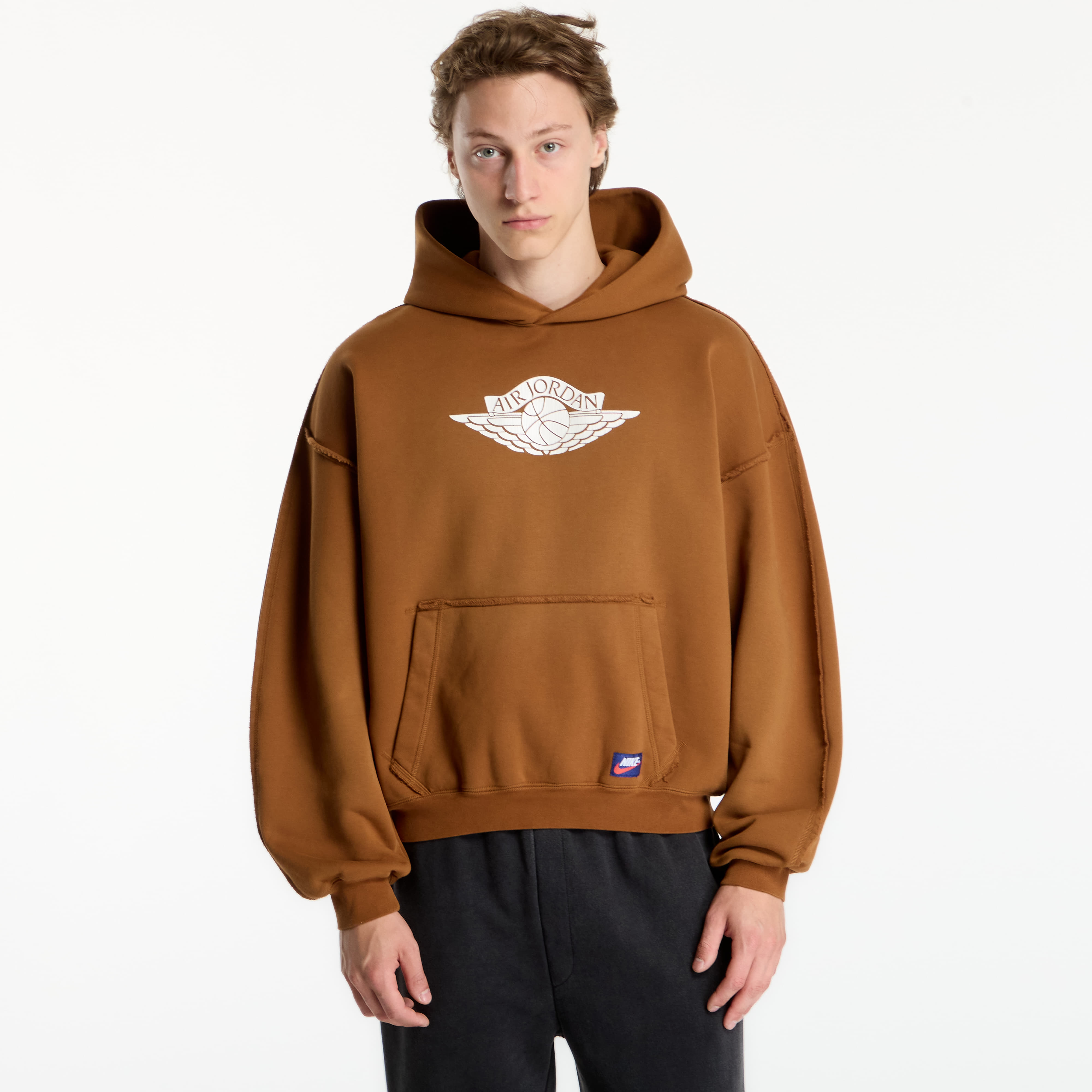 Sweatshirt Jordan Flight Wings Men's Fleece Pullover Hoodie Lt British Tan/ Sail XS