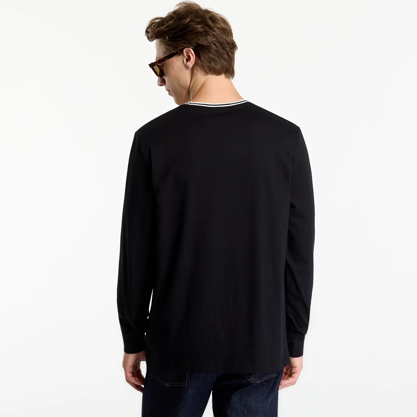 Magliette da uomo FRED PERRY LS Twin Tipped T-shirt Black