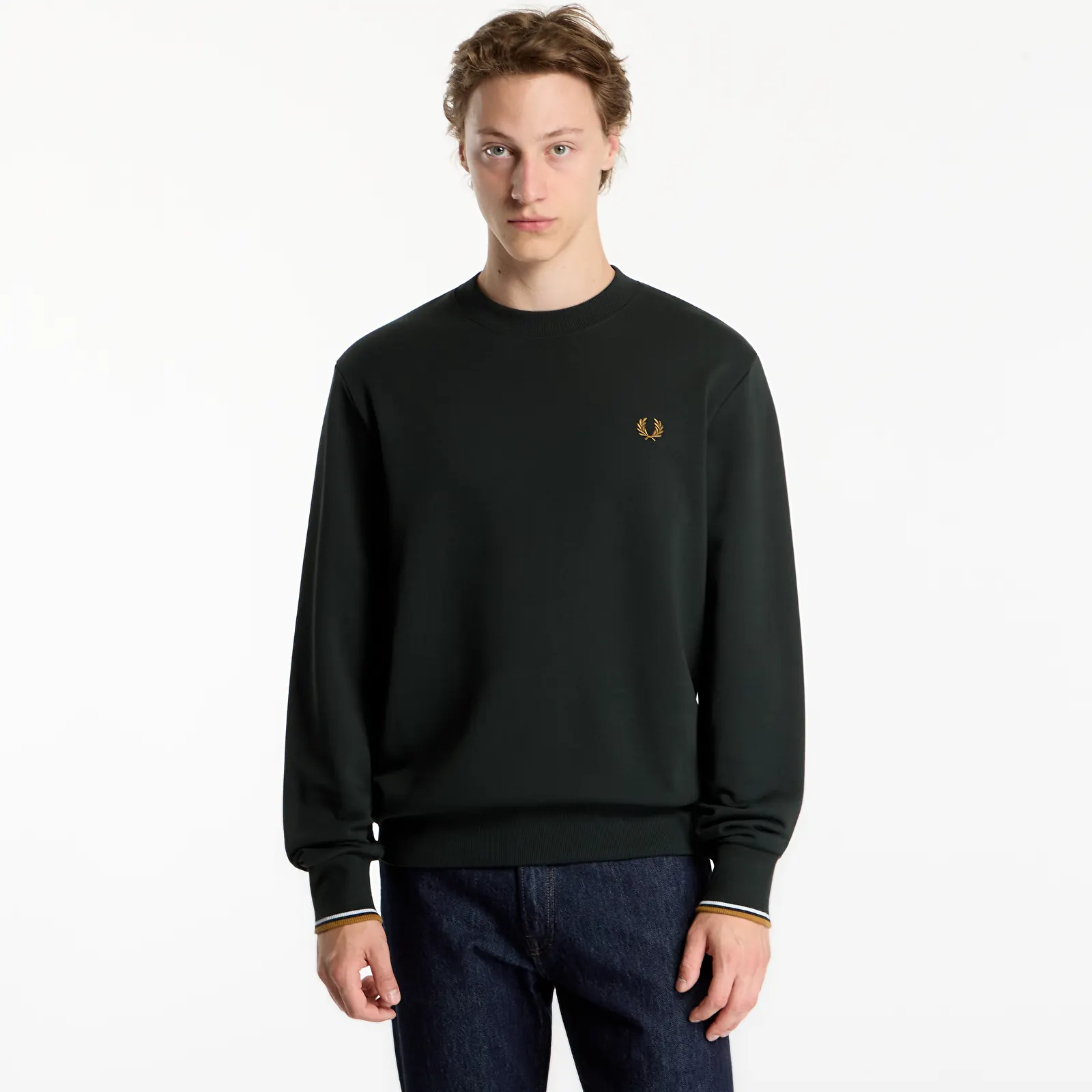 Men's hoodies FRED PERRY Crew Neck Sweatshirt Green