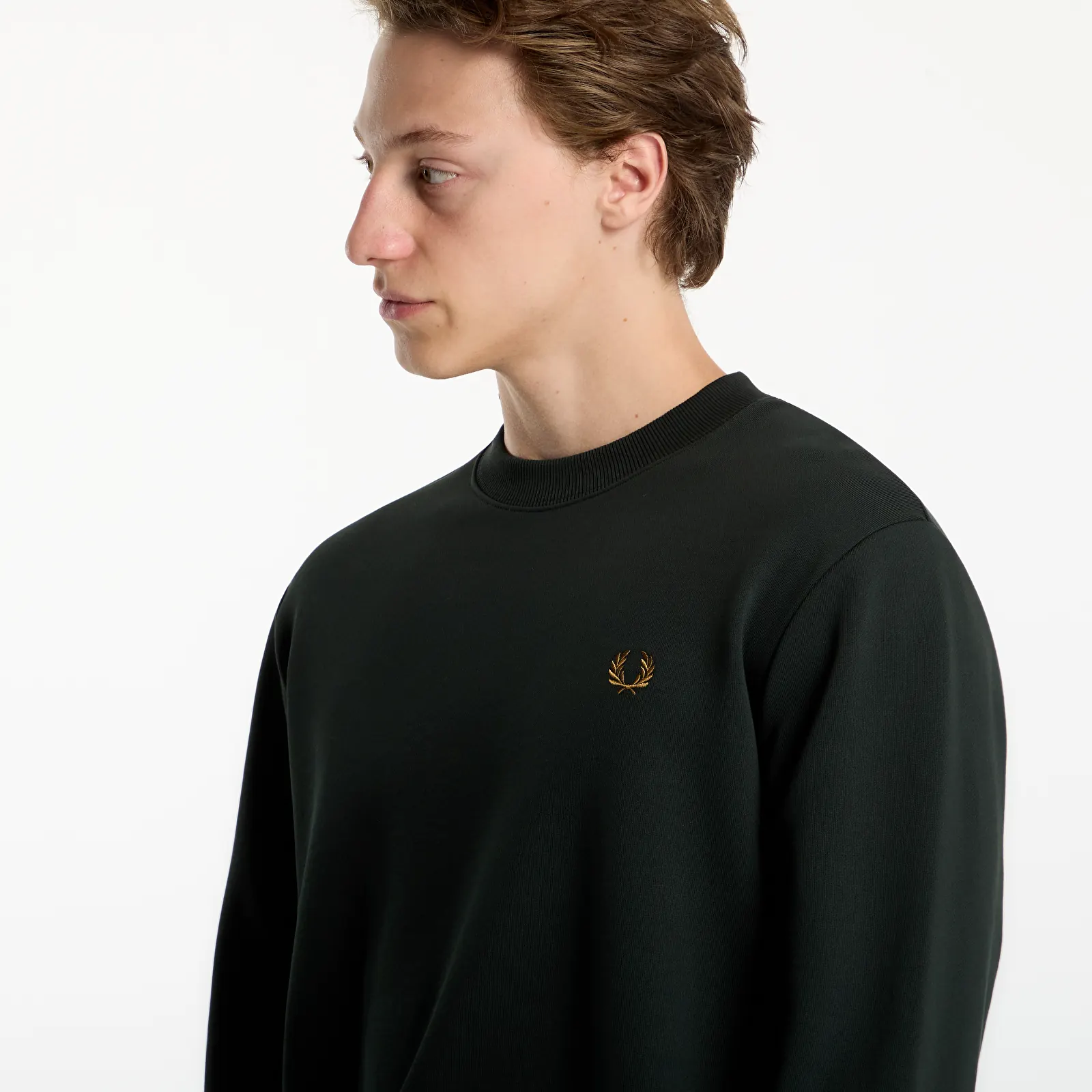 Men's hoodies FRED PERRY Crew Neck Sweatshirt Green