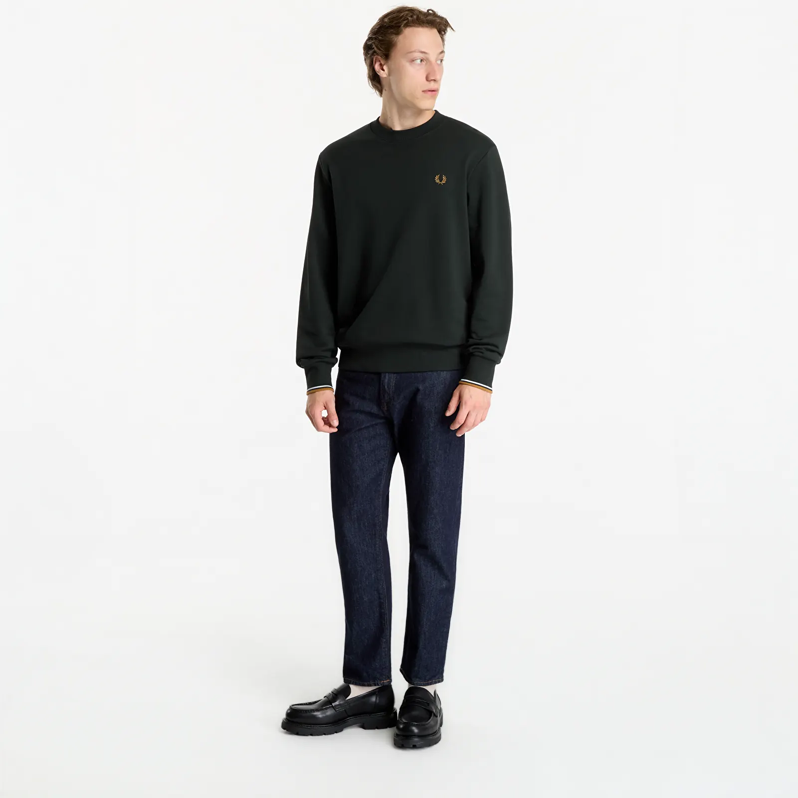 Men's hoodies FRED PERRY Crew Neck Sweatshirt Green