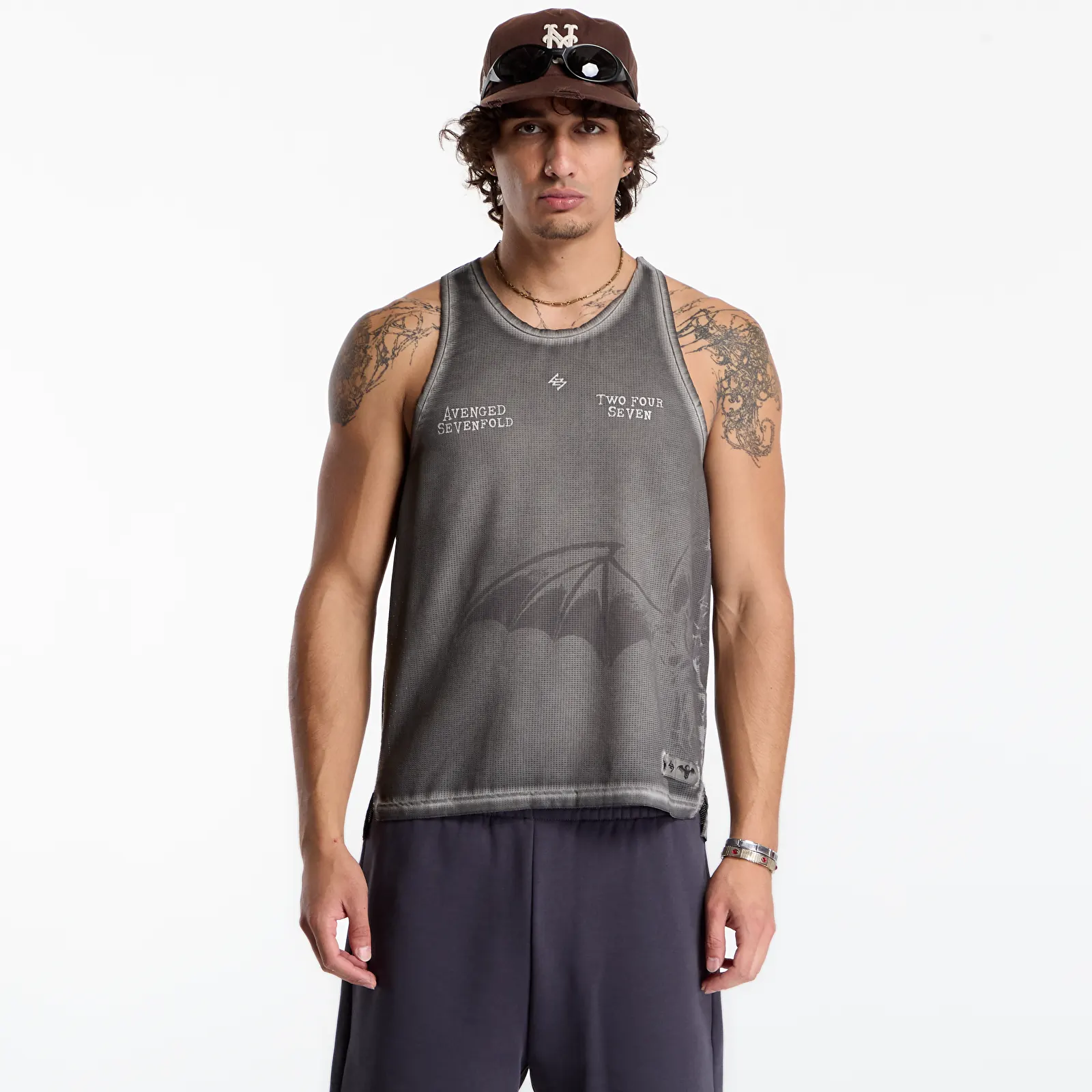 Canotta Represent 247 Avenged Sevenfold Death Bat Singlet UNISEX Washed Grey