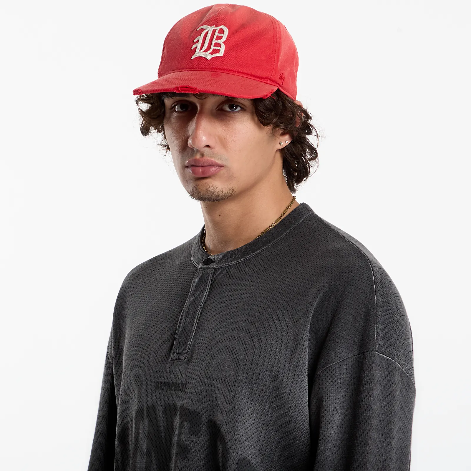 Tricouri  Represent Owners Ls Henley UNISEX Weathered Black