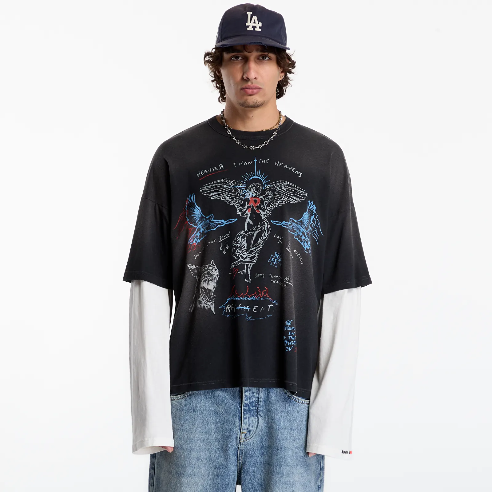 T-krekli Represent Heavier Than The Heavens Ls T-Shirt UNISEX Washed Black