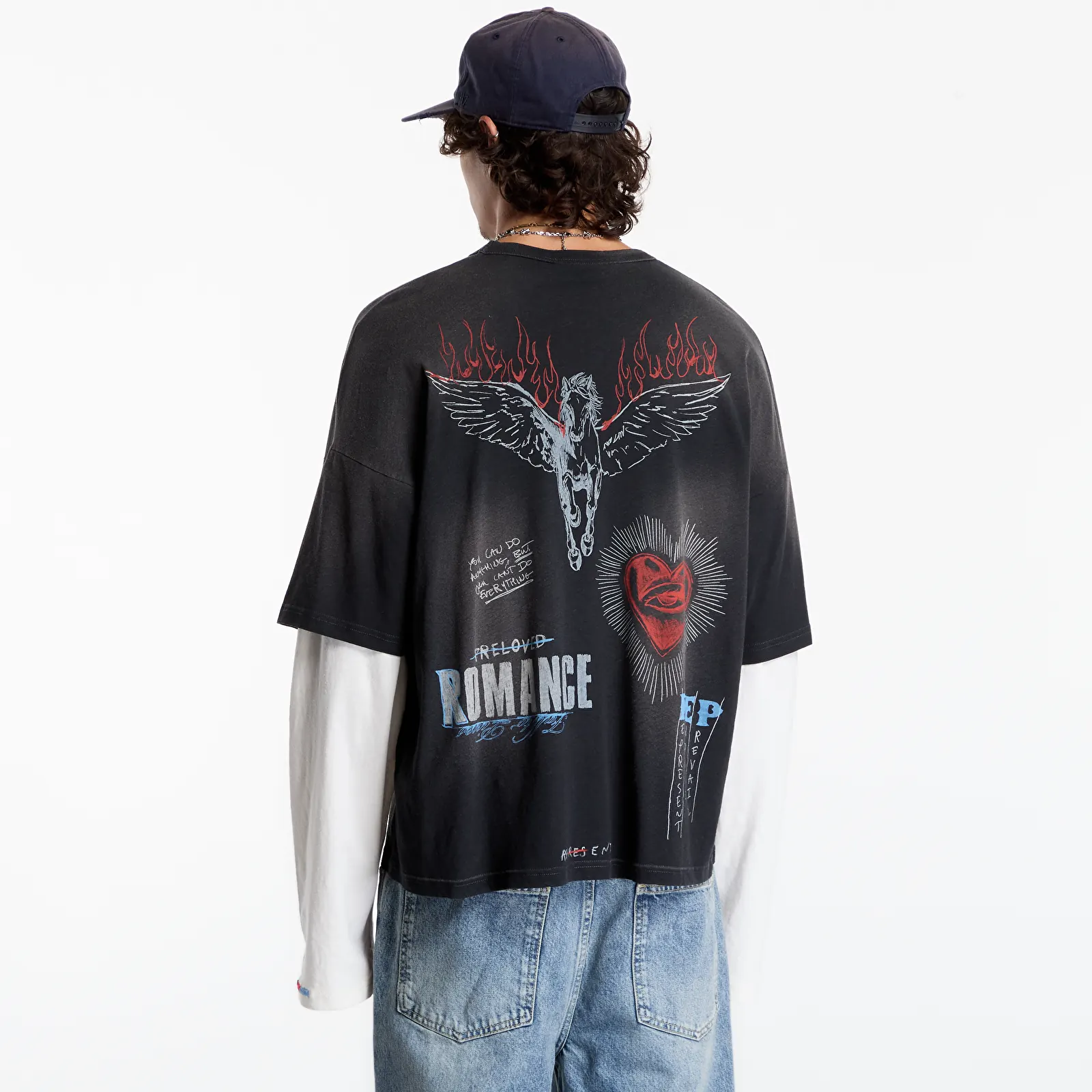 T-krekli Represent Heavier Than The Heavens Ls T-Shirt UNISEX Washed Black