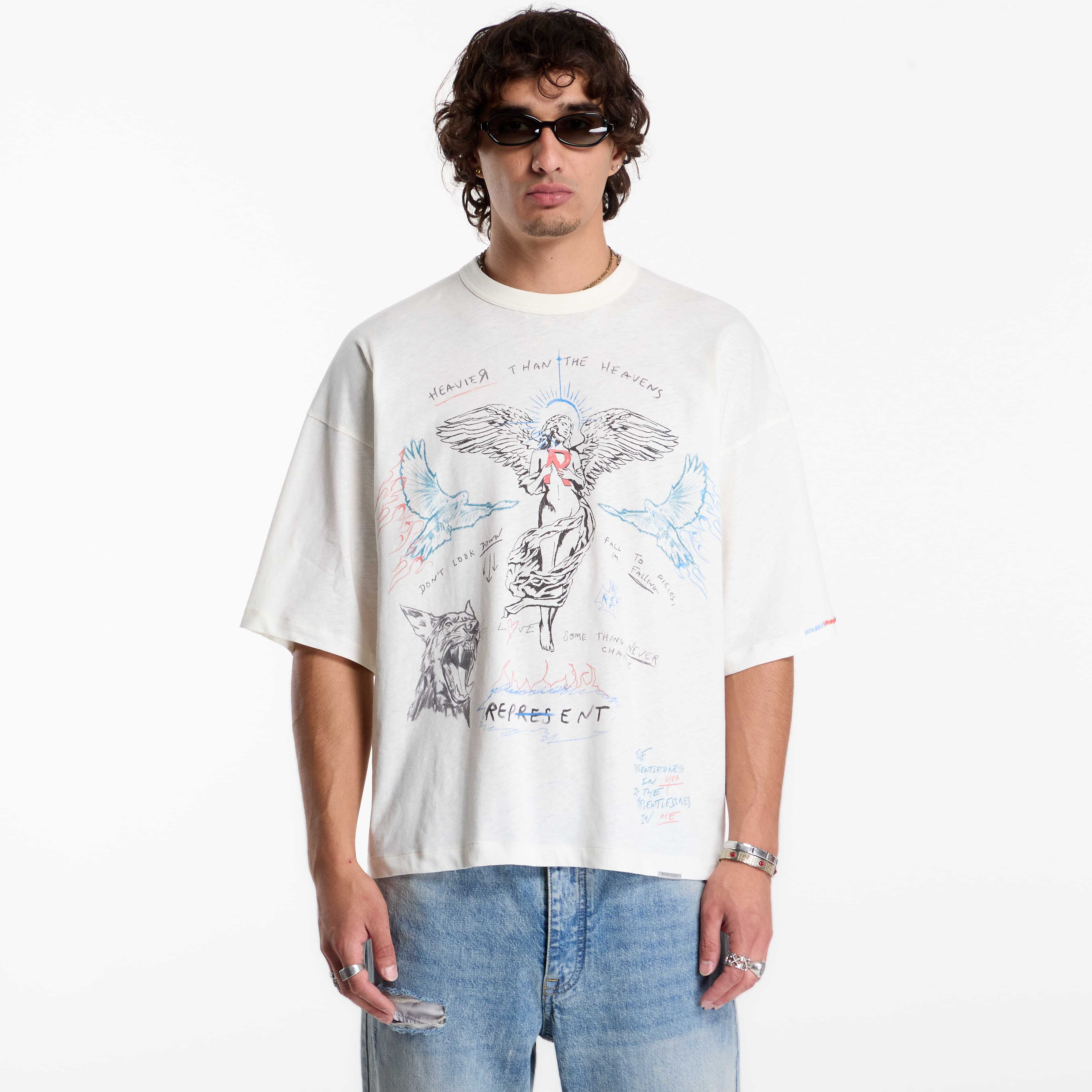 T-shirt Represent Heavier Than The Heavens T-Shirt UNISEX Antique White S